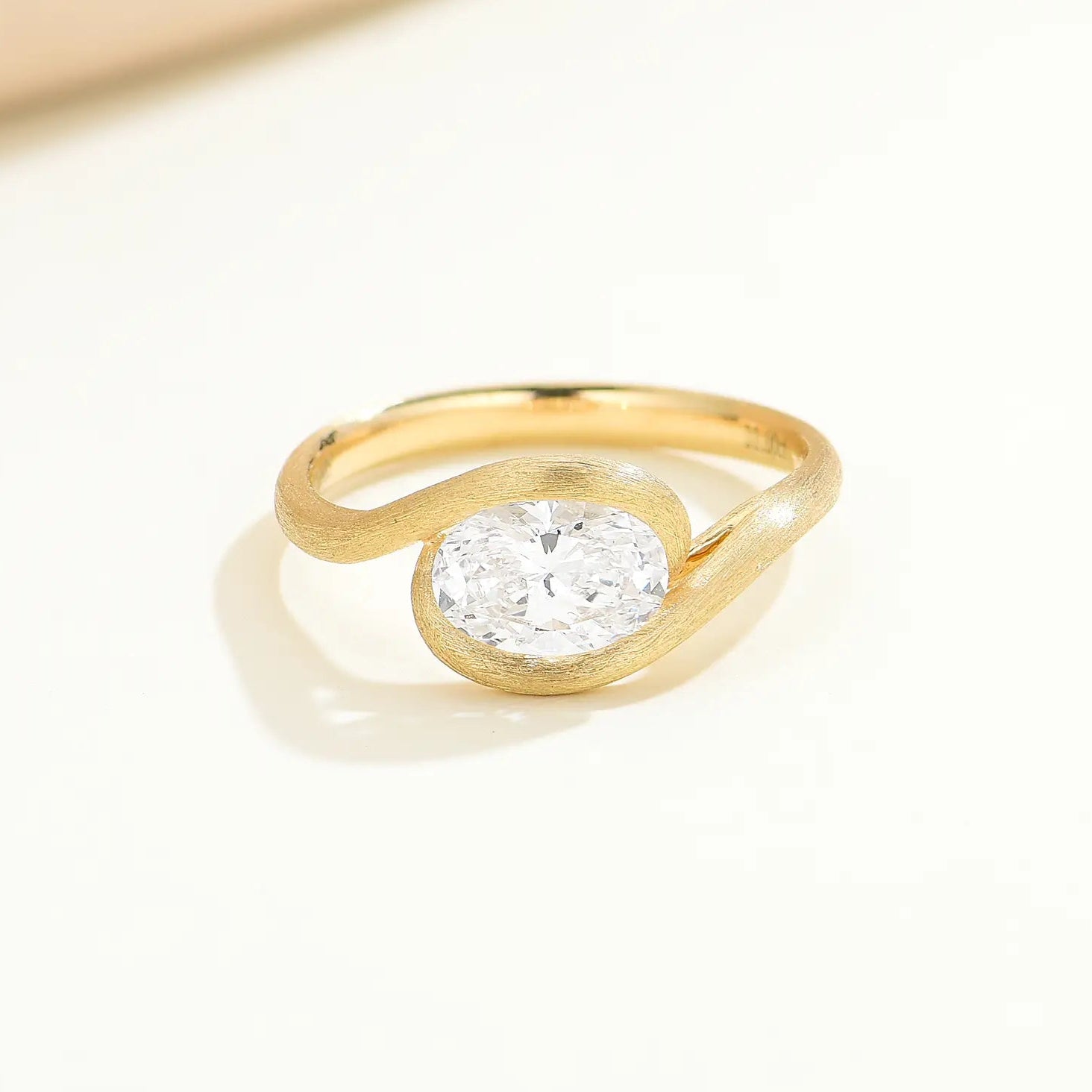 Eternal Wave Oval Lab Grown Diamond East-West Ring 14k solid gold 