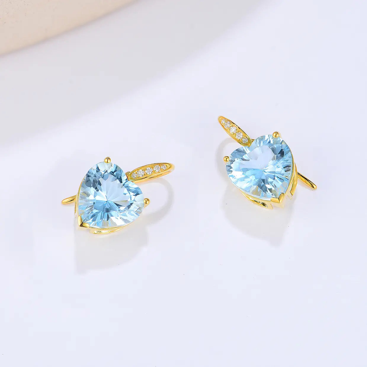 Radiant Heart Topaz Diamond Pearl Convertible Drop Earrings