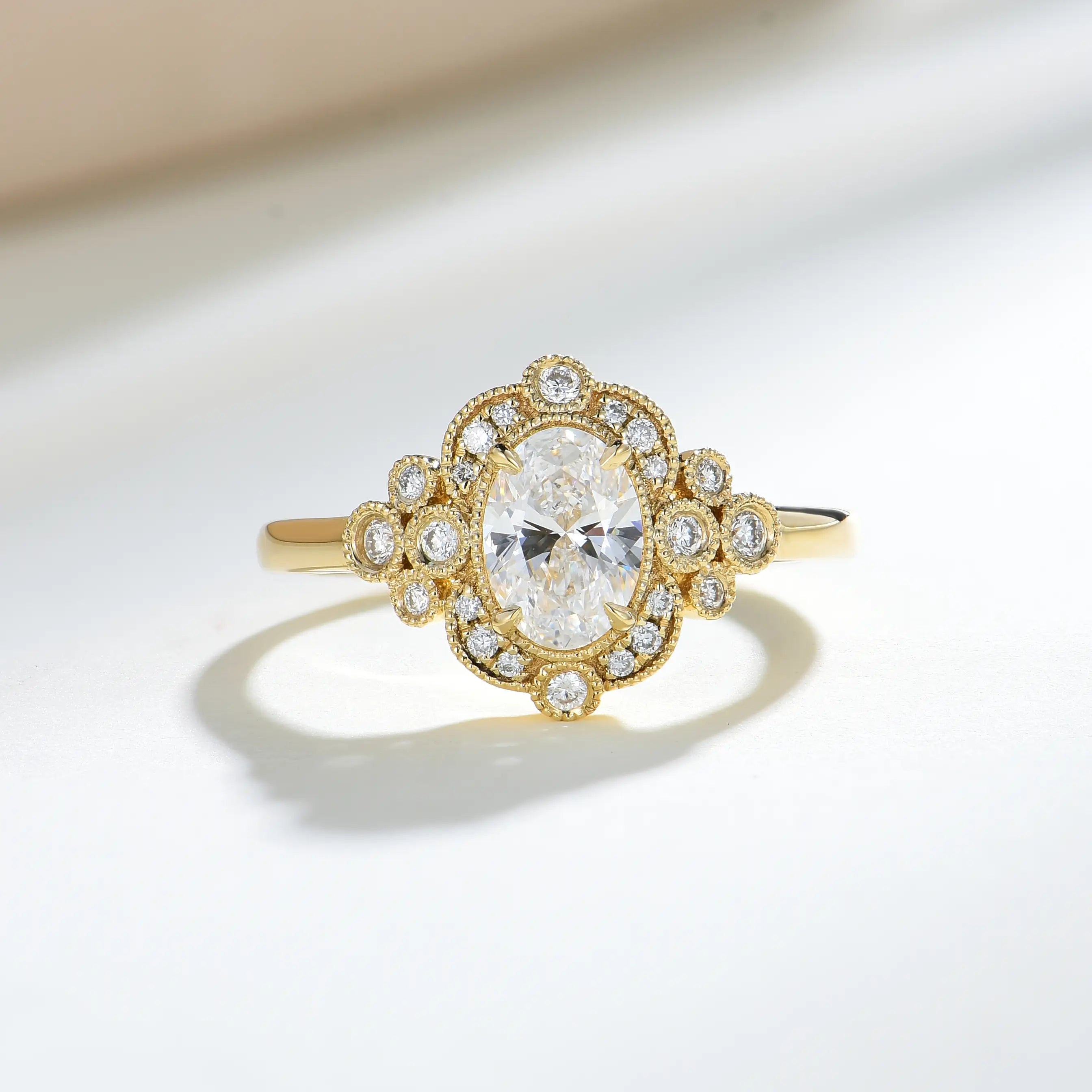 Shield of Love Lab Grown Diamond Ring 14k yellow gold