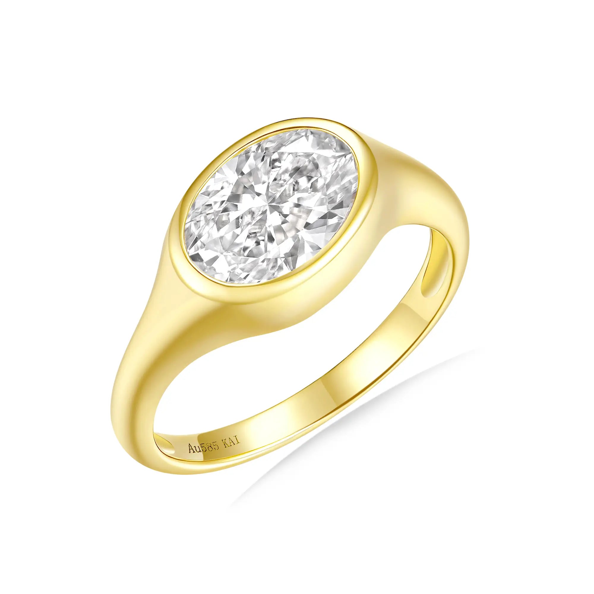 Gloria 2.00ctw Oval Lab Grown Diamond Ring in 14k yellow gold