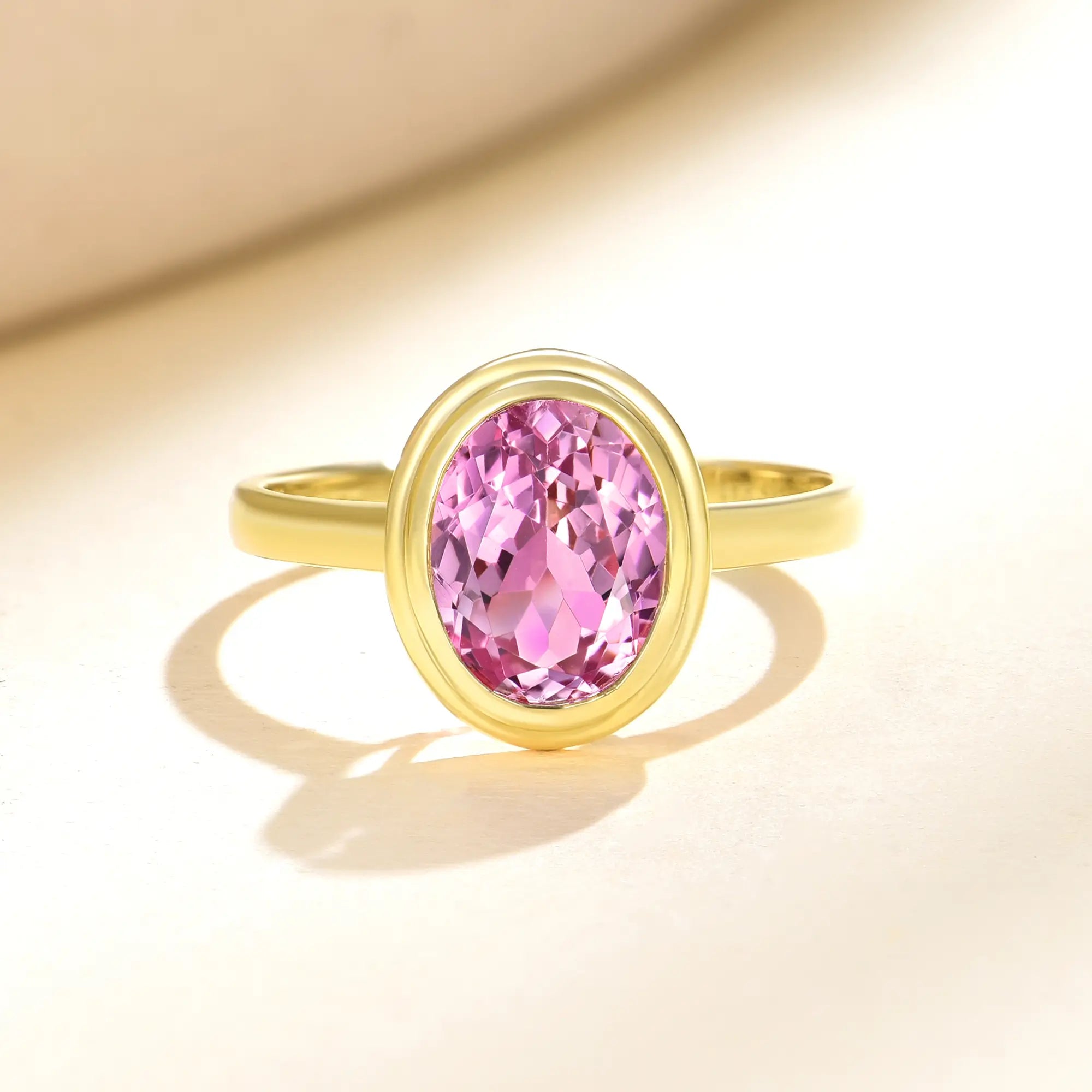 14k Gold Bella 2.50 ctw Lab Grown Pink Sapphire Ring