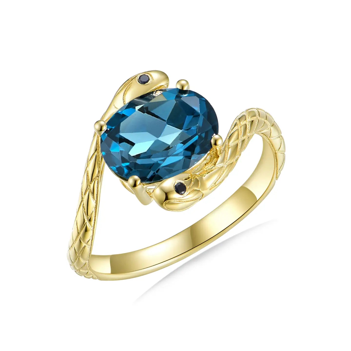 topaz sapphire 14k solid gold ring