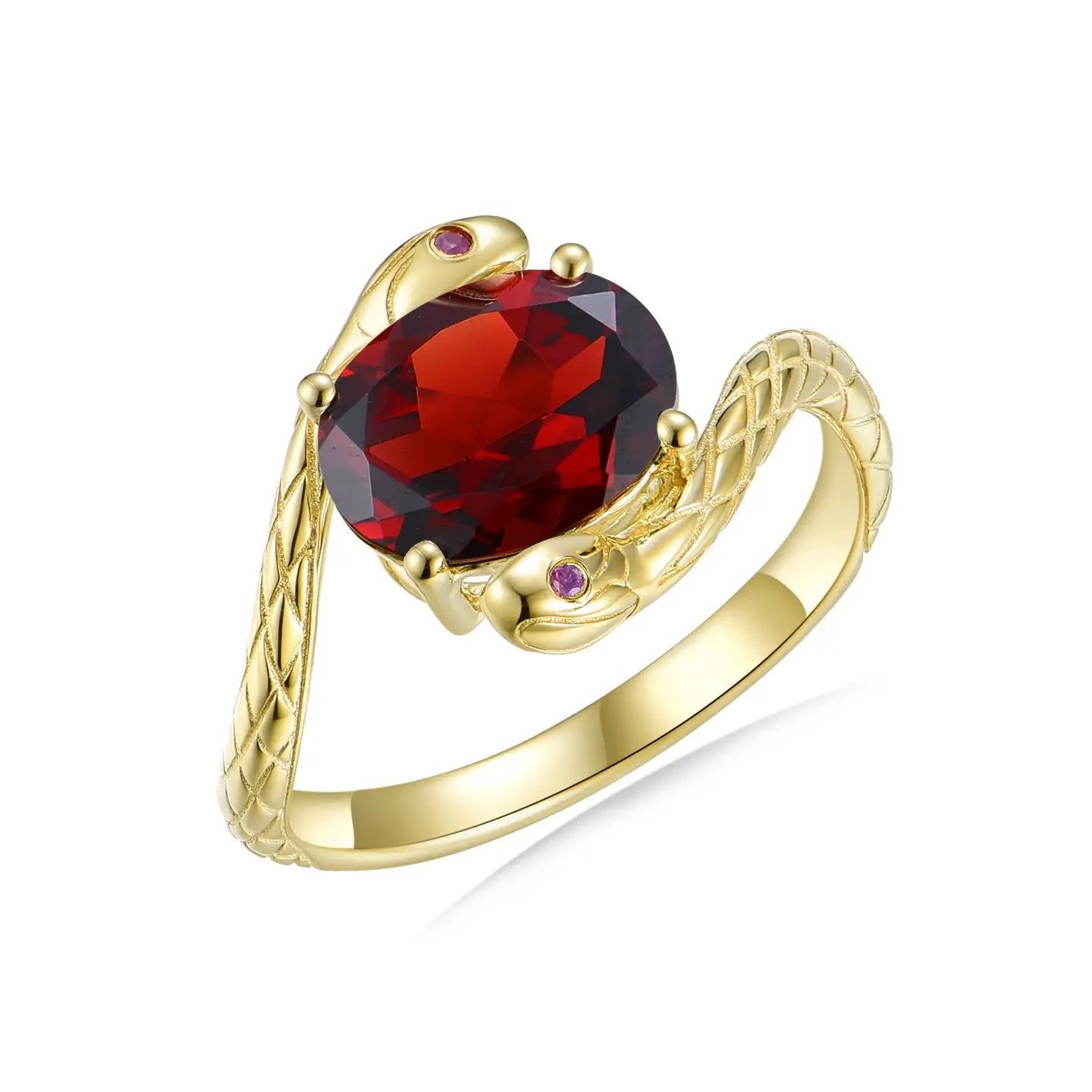 14k yellow gold garnet ruby ring