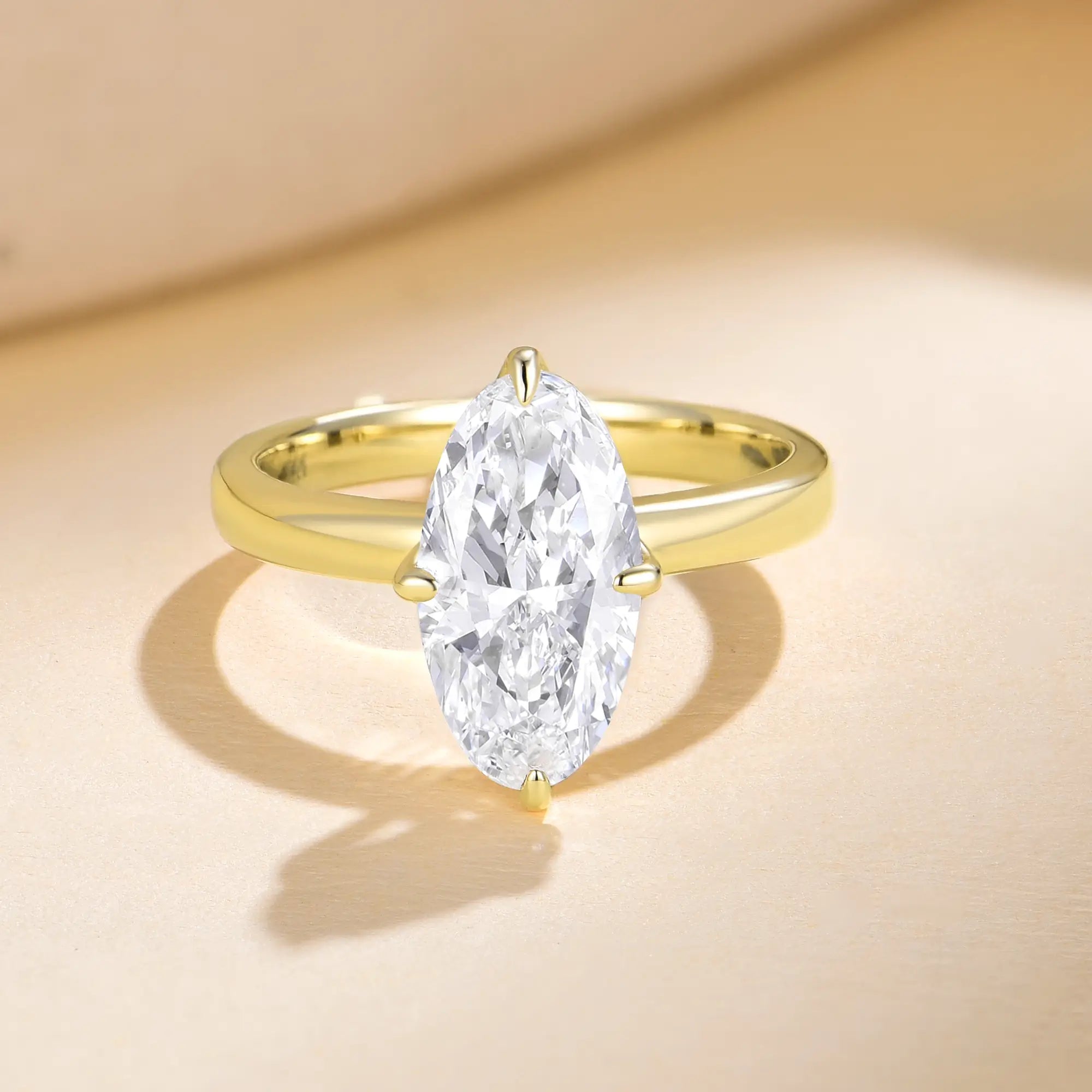 Kai Vela Moval Lab Grown Diamond Ring - 2ct in 14k yellow gold (One-of-a-Kind)