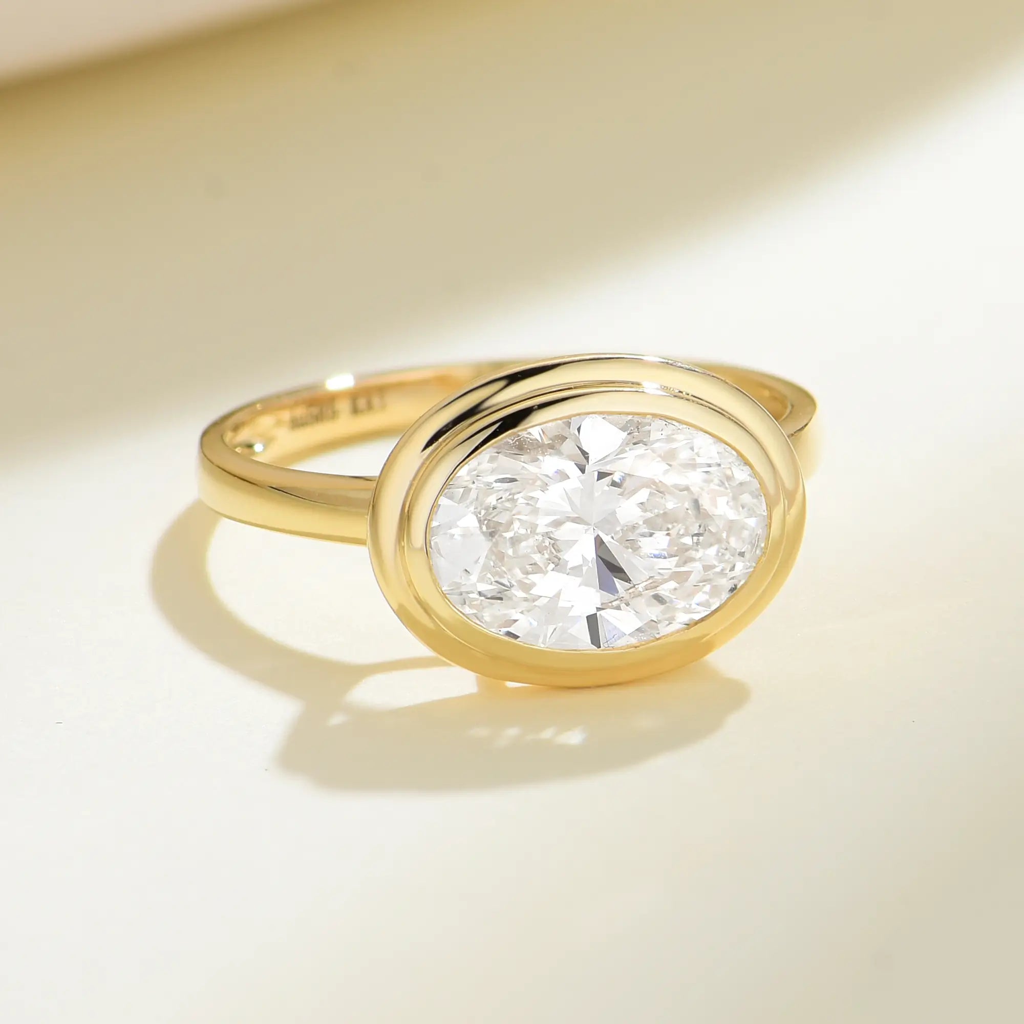 Bella East-West Oval 2.00 ctw Lab Grown Diamond Ring in 14k yellow gold