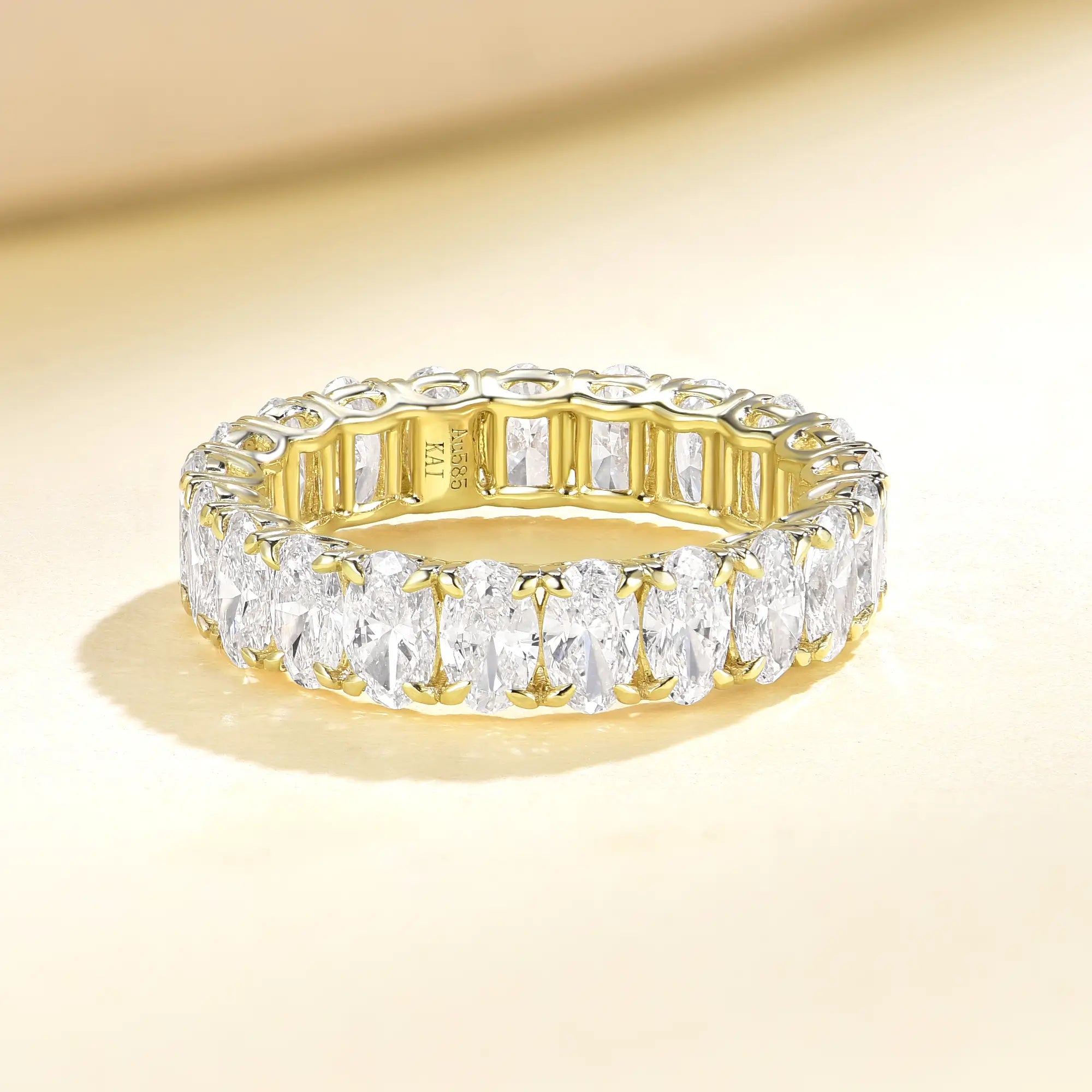 14k yellow gold Nora 4.00ctw Oval Lab Grown Eternity Ring