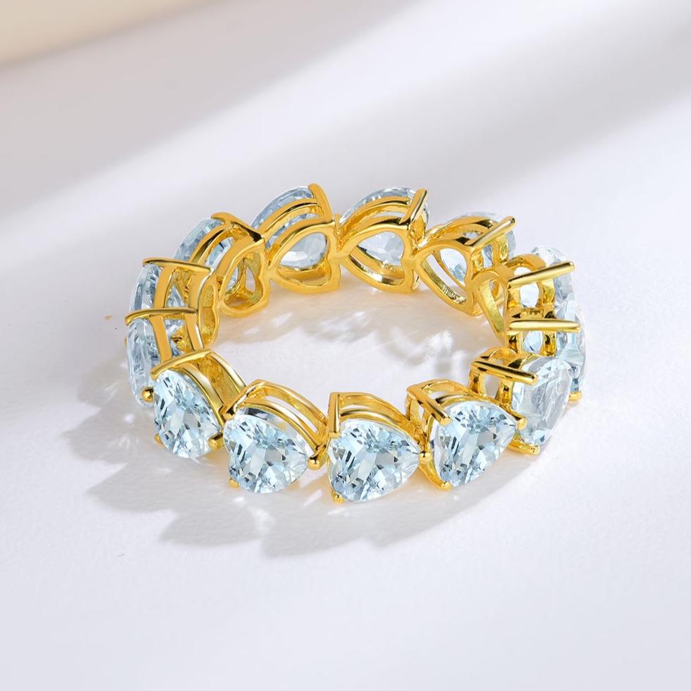 Nora Heart Auqamarine Eternity Ring