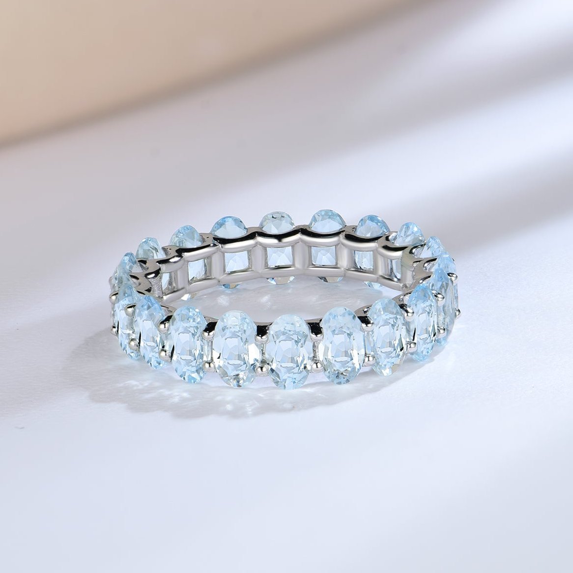 Nora Oval Aquamarine Eternity Ring
