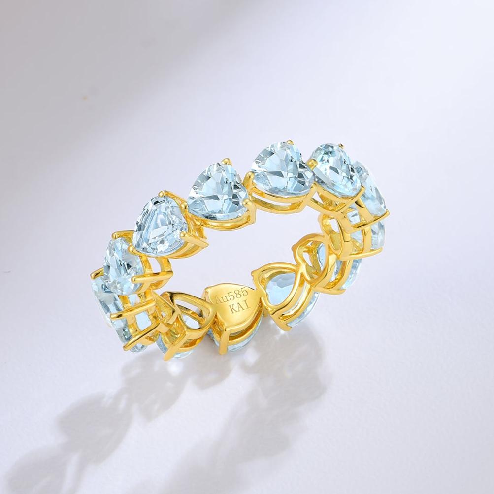 Nora Heart Auqamarine Eternity Ring