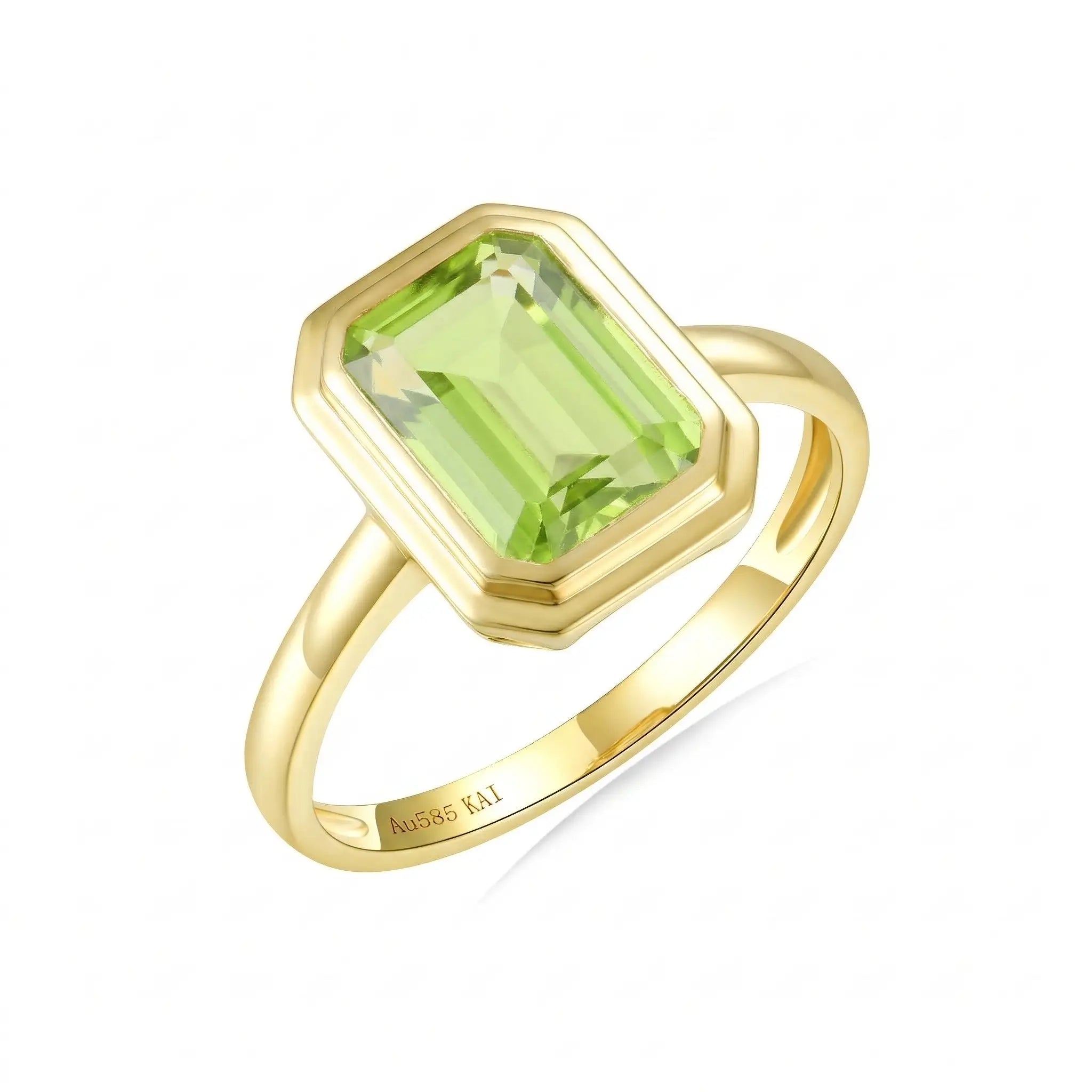 Bella Emerald-Cut Peridot Ring