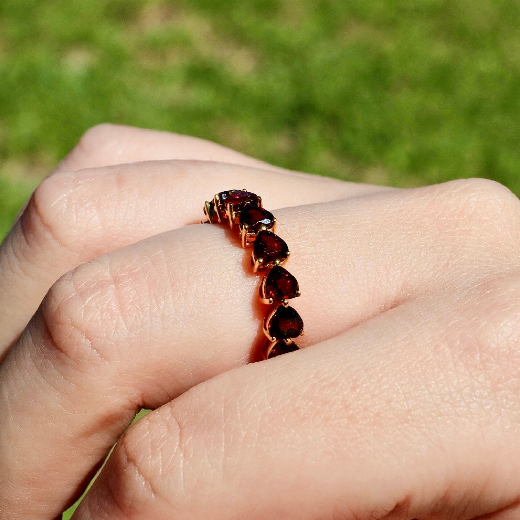 Nora Heart Garnet Eternity Ring