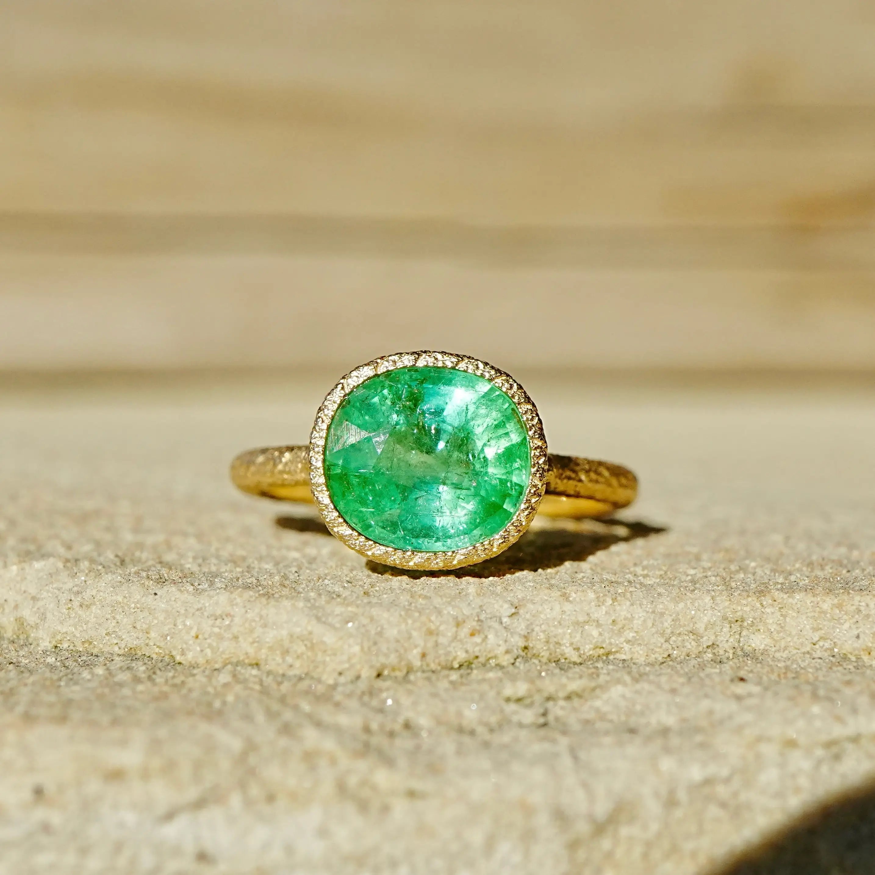 14k yellow gold Aria Arch 2.95ct Natural Green Tourmaliine Ring (One-of-a-Kind) in size 7