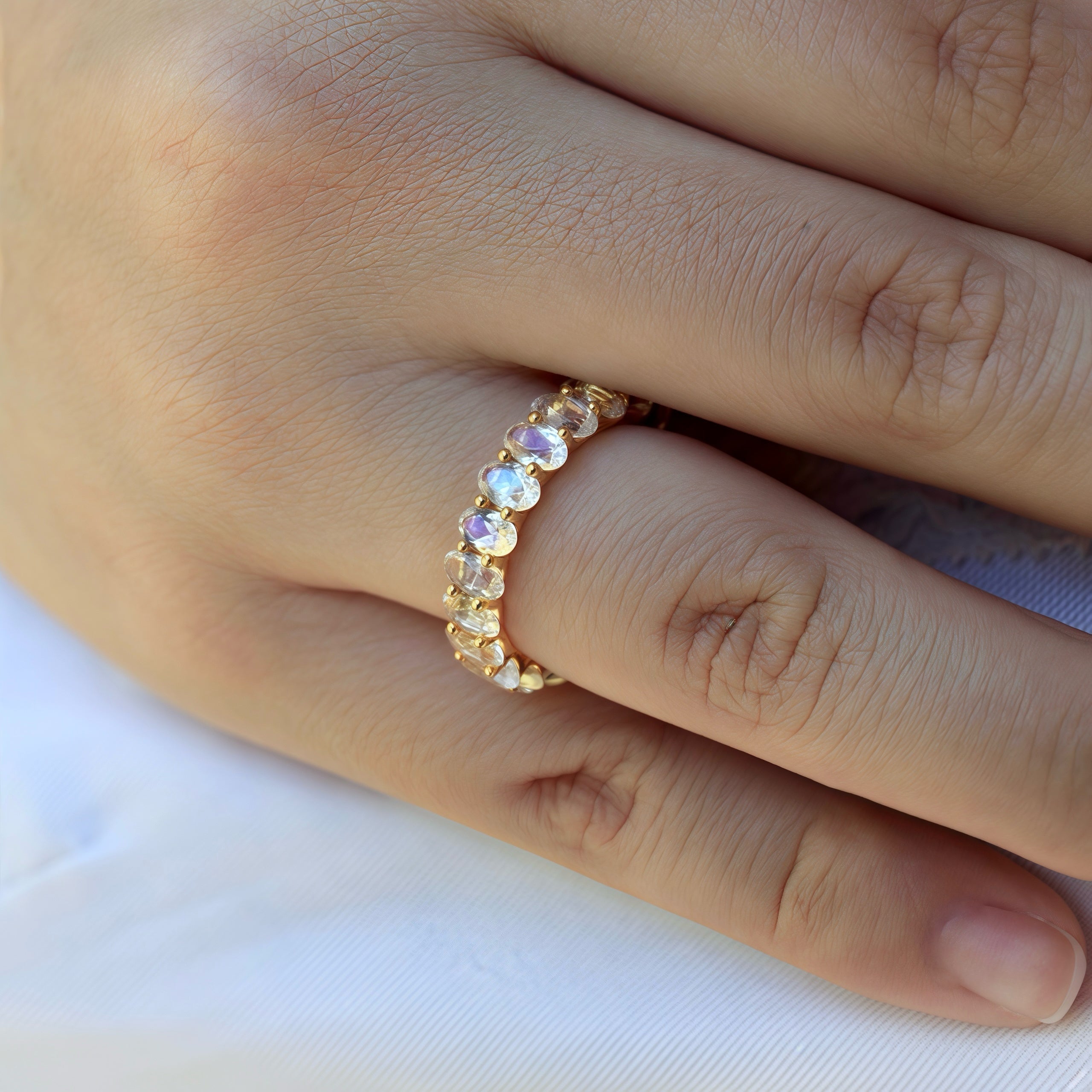 Nora Oval Moonstone Eternity Ring