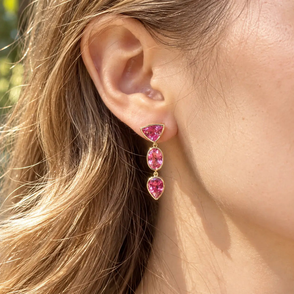 14k yellow gold 14k yellow gold Garden Melody 6.26 ctw Natural Sapphire & Diamond Drop Earrings (One-of-a-Kind)