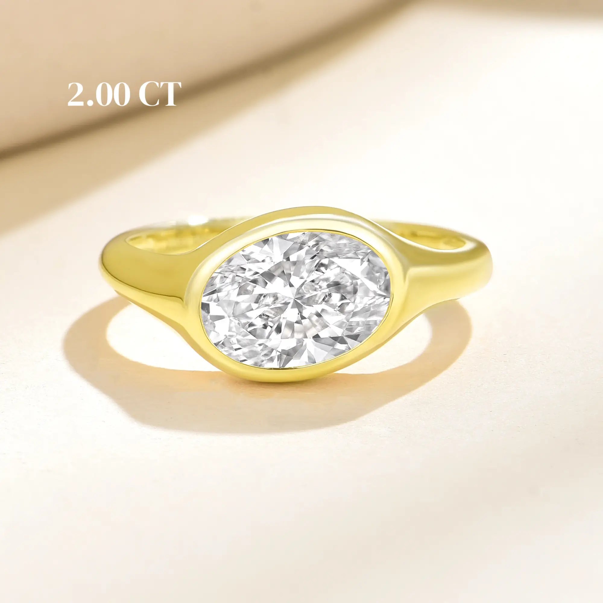 Gloria 2.00ctw Oval Lab Grown Diamond Ring in 14k yellow gold
