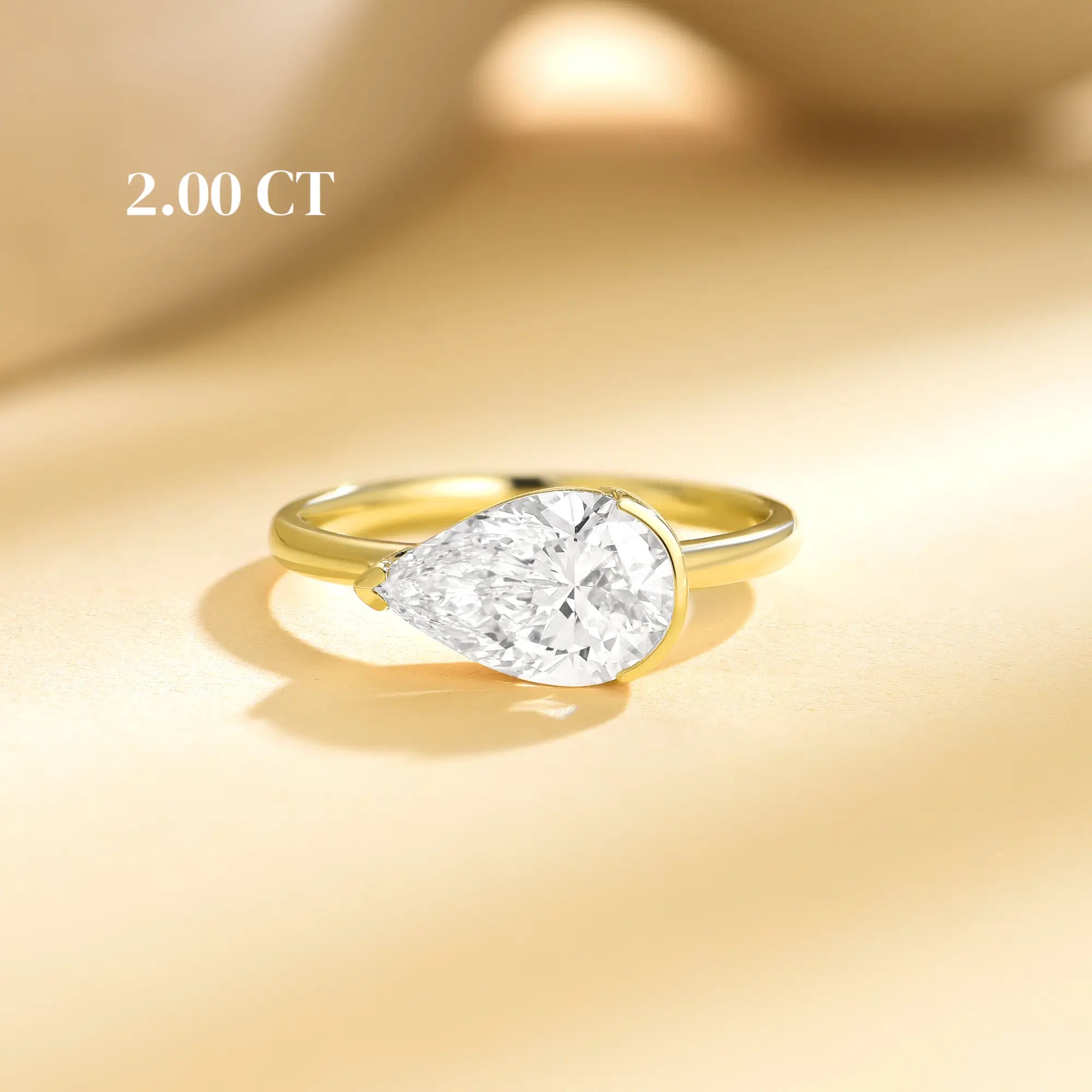 Pure Glow Pear Lab Grown Diamond East-West Ring
