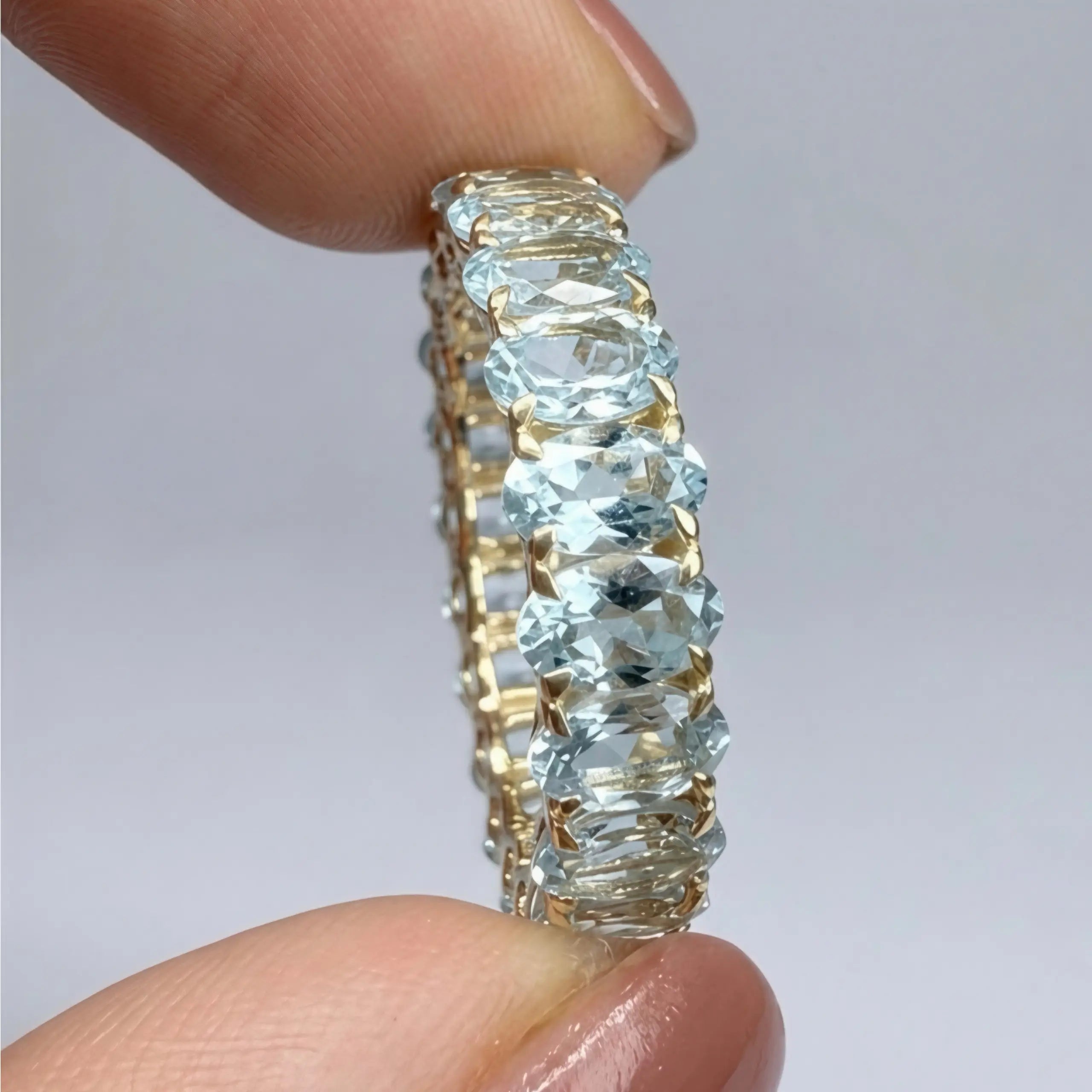 Nora Oval Aquamarine Eternity Ring