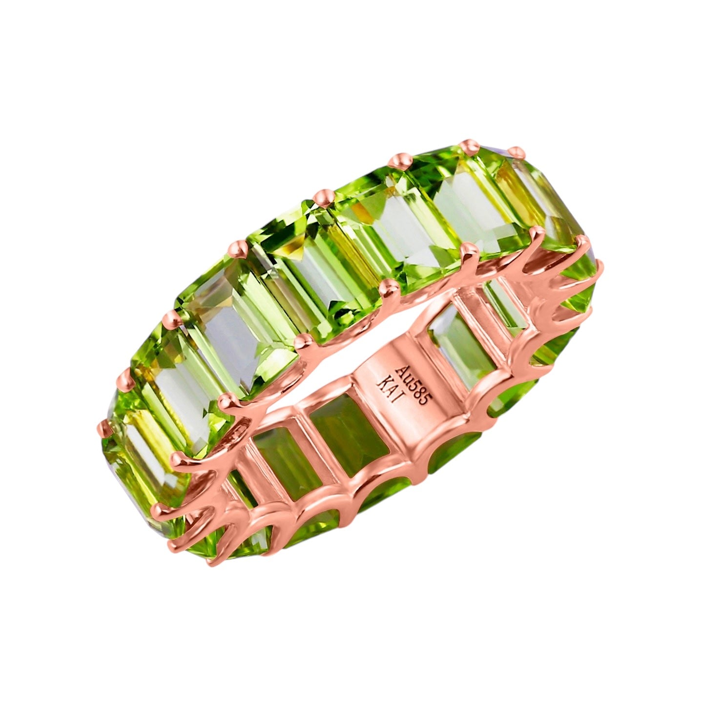 Nora Emerald-Cut Peridot Eternity Ring