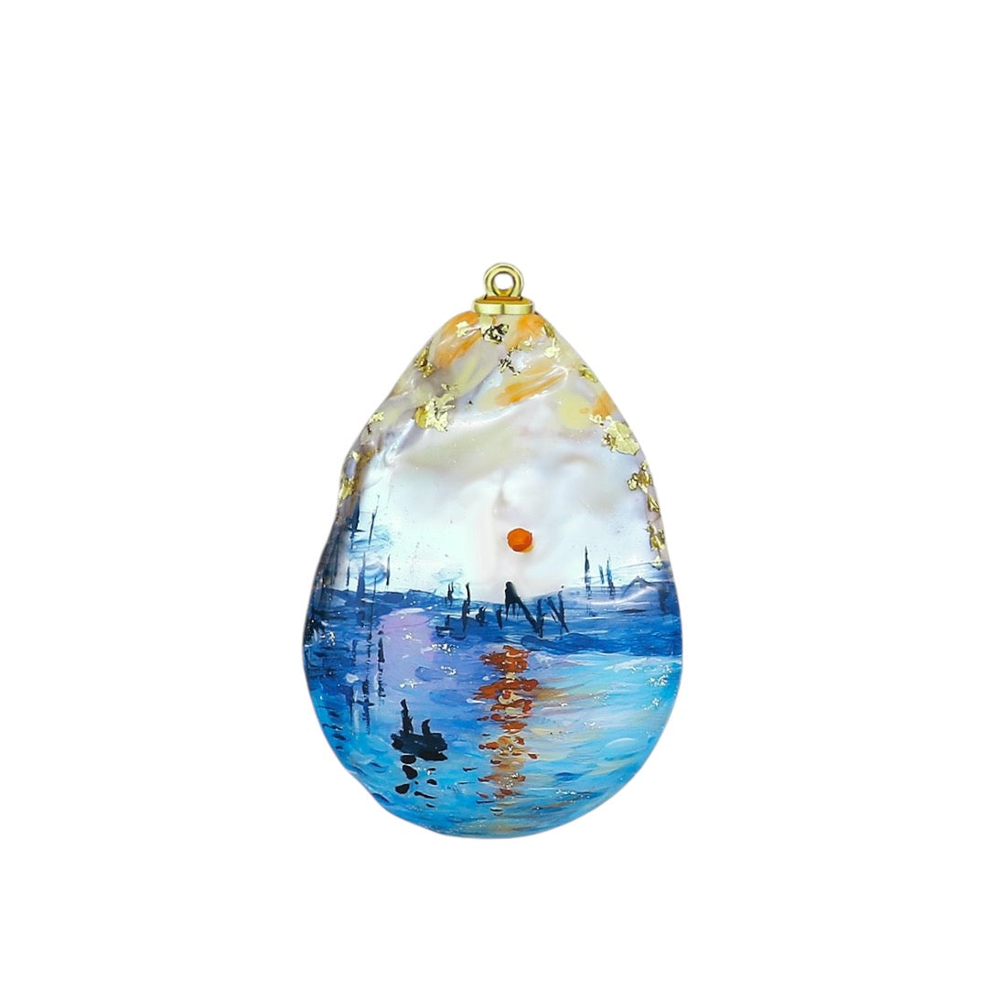 Hand-Painted Impression Sunrise Baroque Pearl Enhancers