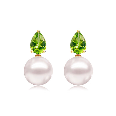 Venus Tears Peridot Pearl Convertible Earrings