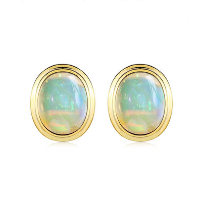 Bella Oval Opal Earrings