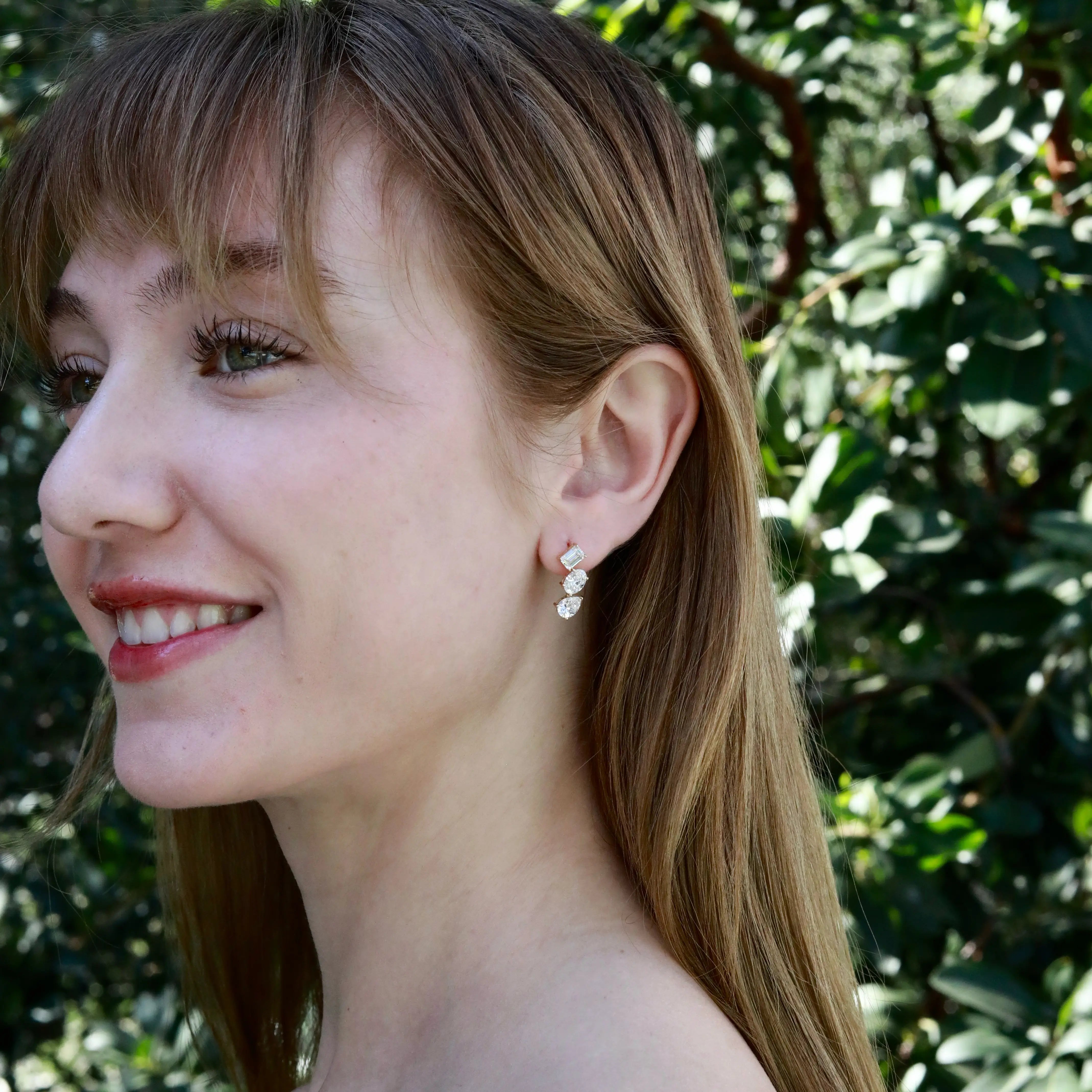 4.20ct Lab Grown Diamond Drop Earrings in 14k solid gold 