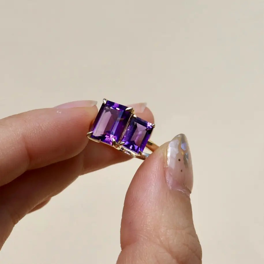 purple amethyst ring gold