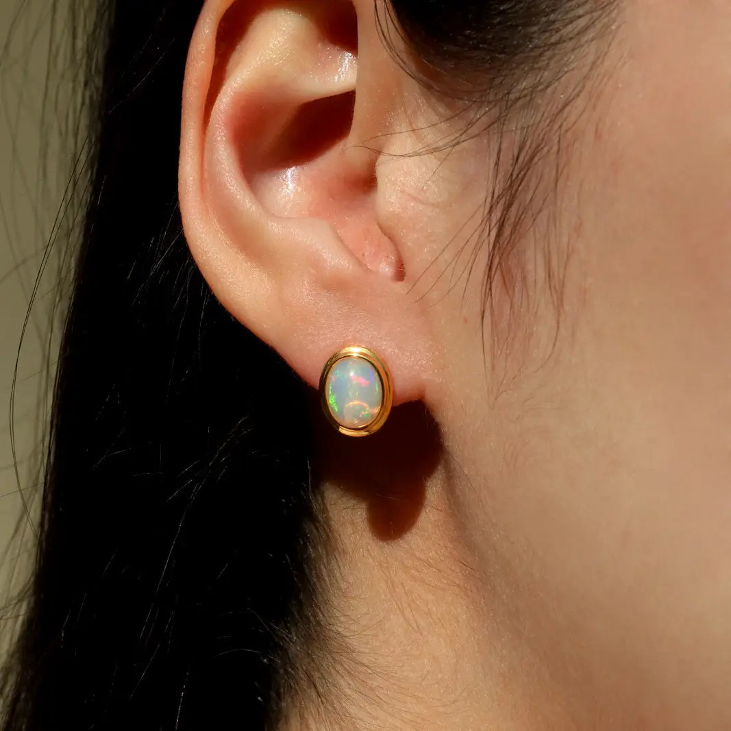 Bella Oval Opal Baroque Pearl Convertible Drop Earrings