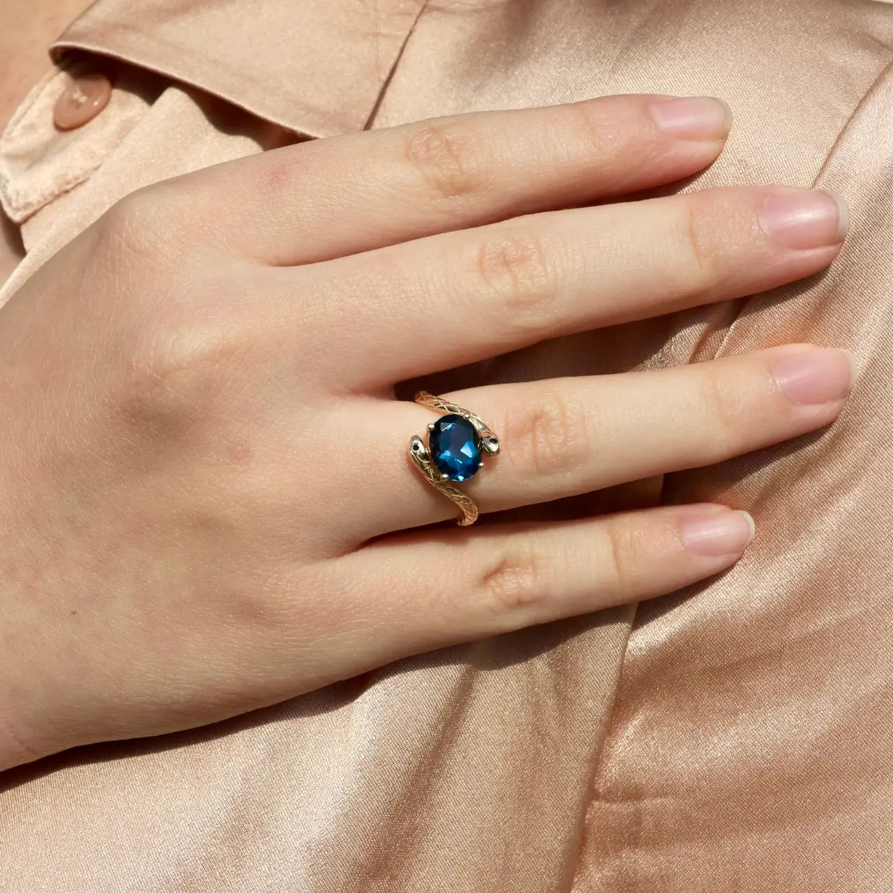 london blue topaz snake ring