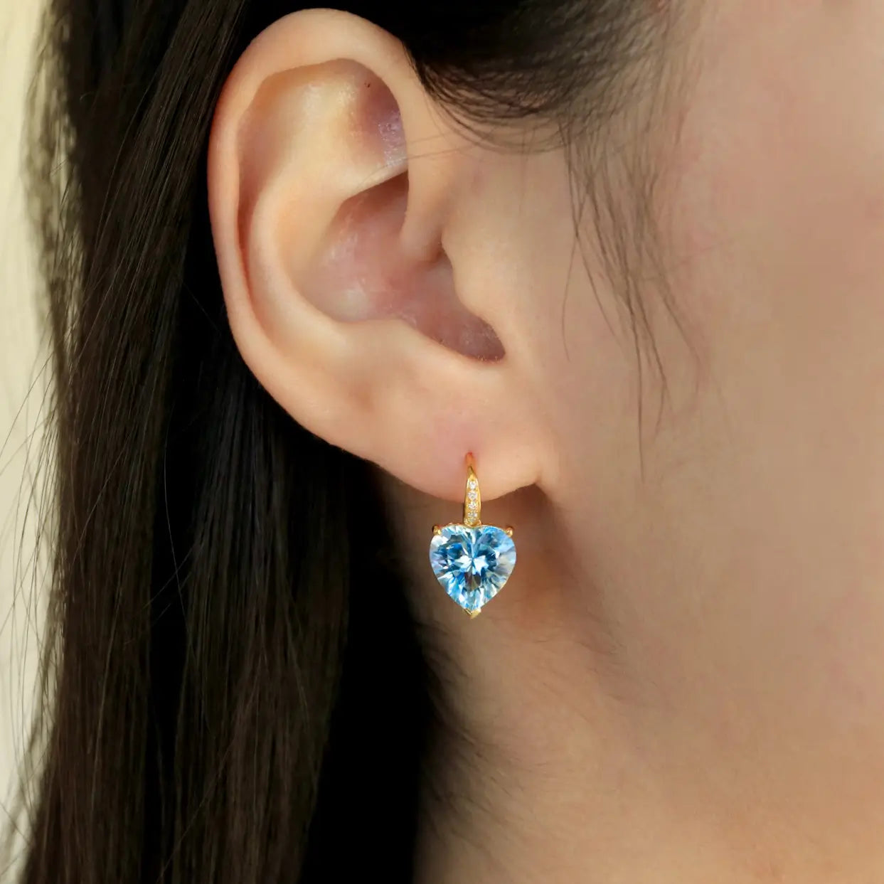 Radiant Heart Topaz Diamond Baroque Pearl Convertible Drop Earrings