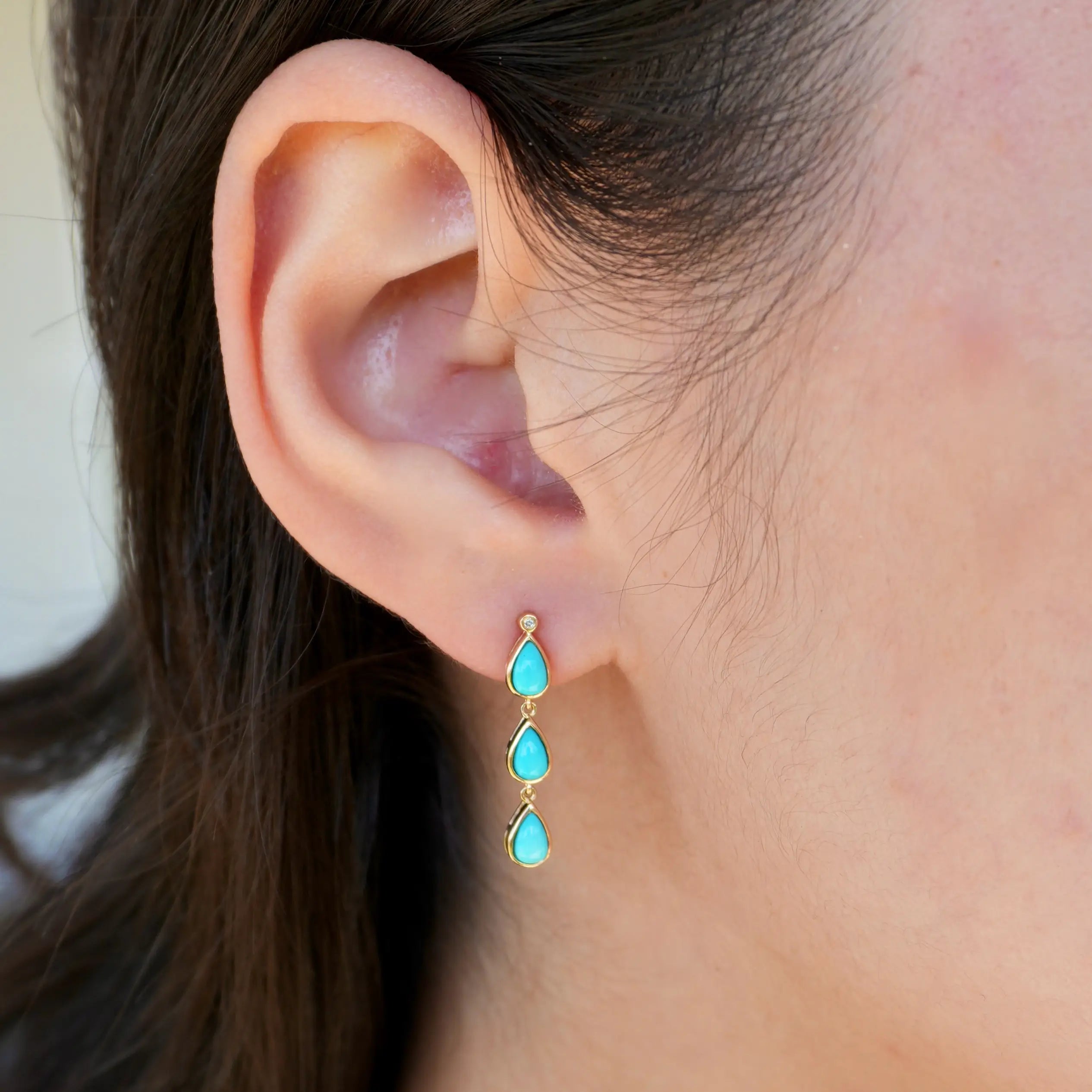 Venus Tears Turqouise Diamond Drop Earrings
