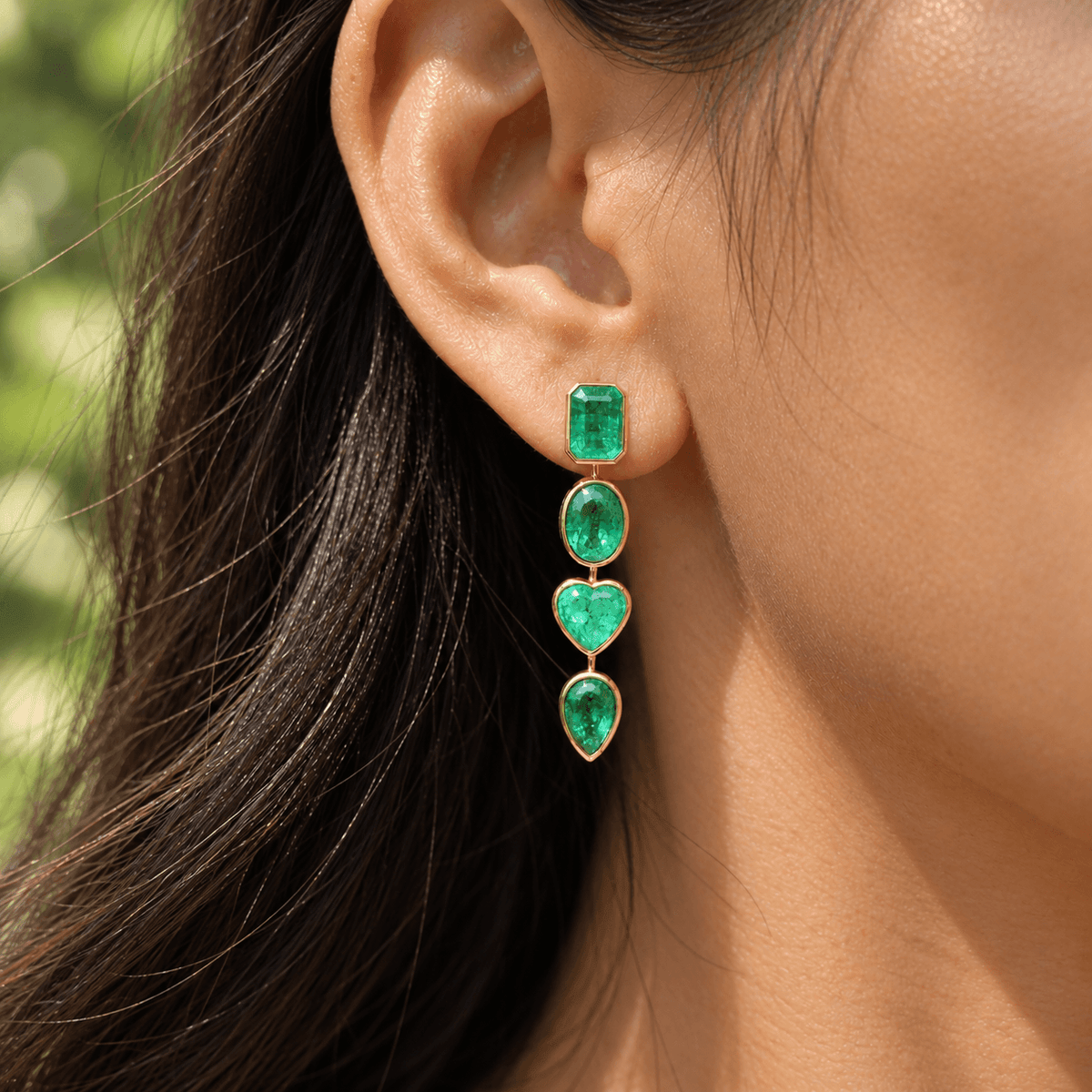 The Garland AIGS Certified 5.12 ctw Natural Emerald Drop Earrings (One-of-a-Kind)