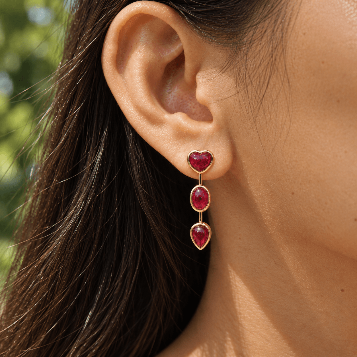 The Garland 6.73 ctw Natural Ruby Drop Earrings (One-of-a-Kind)