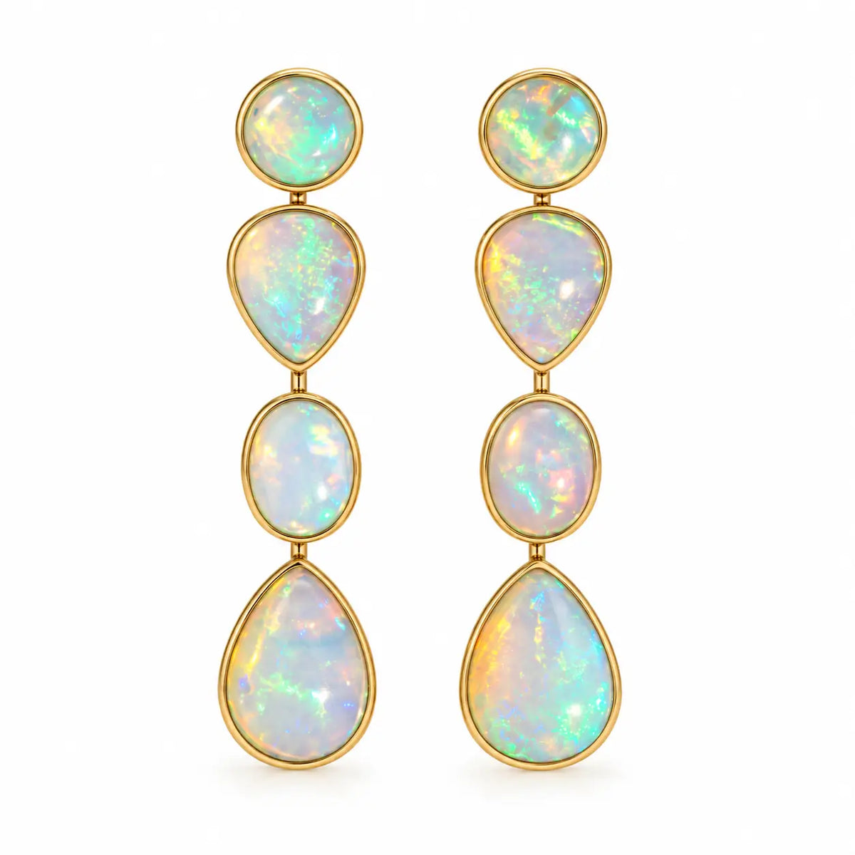 14k yellow gold The Garland 12.53 ctw Natural Opal Drop Earrings (One-of-a-Kind)