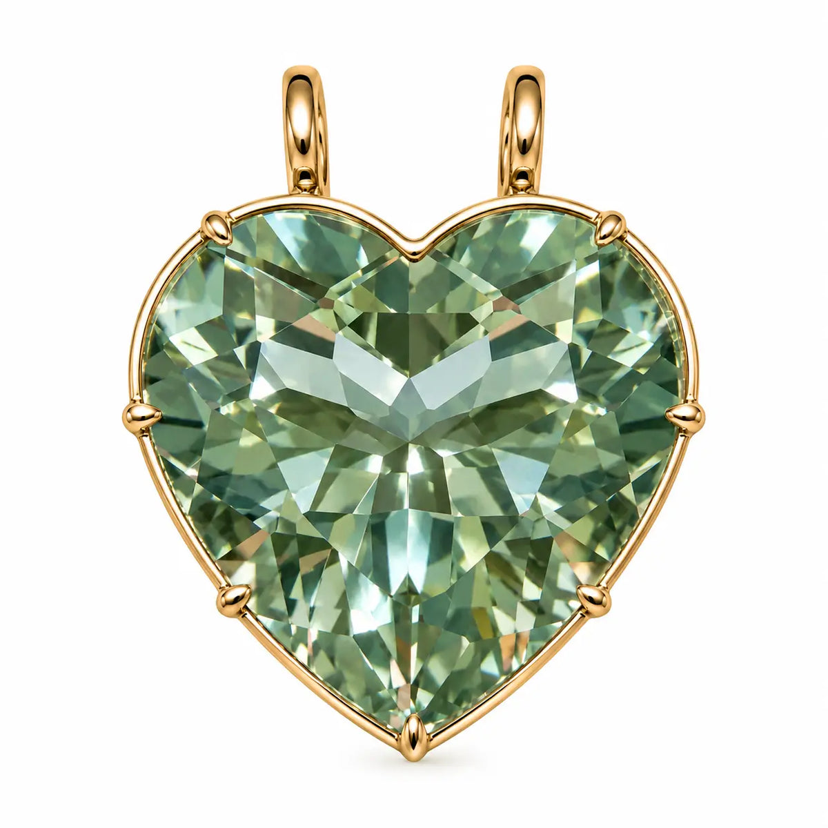 14k yellow gold Vivid Aura 14.55ct Natural Prasiolite Charm (One-of-a-Kind)