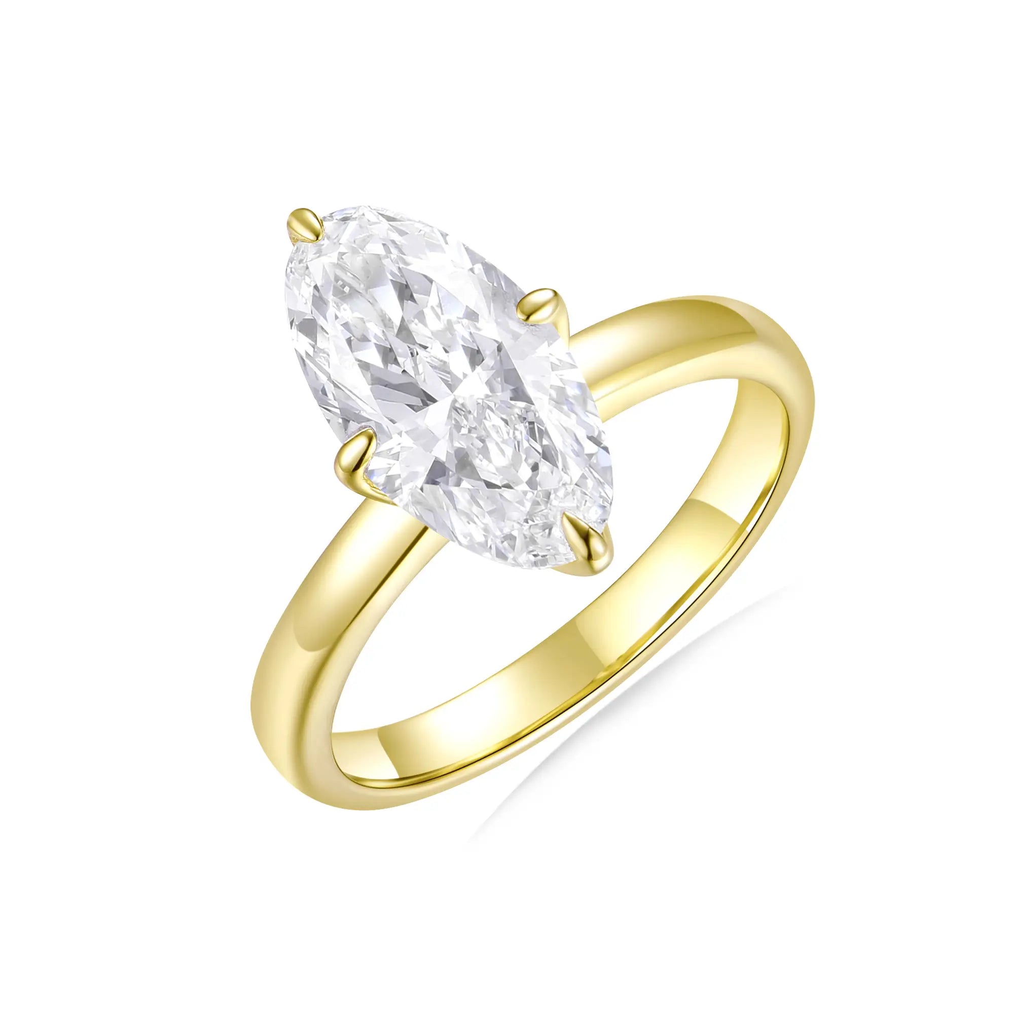 Kai Vela Moval Lab Grown Diamond Ring - 2ct in 14k yellow gold (One-of-a-Kind)
