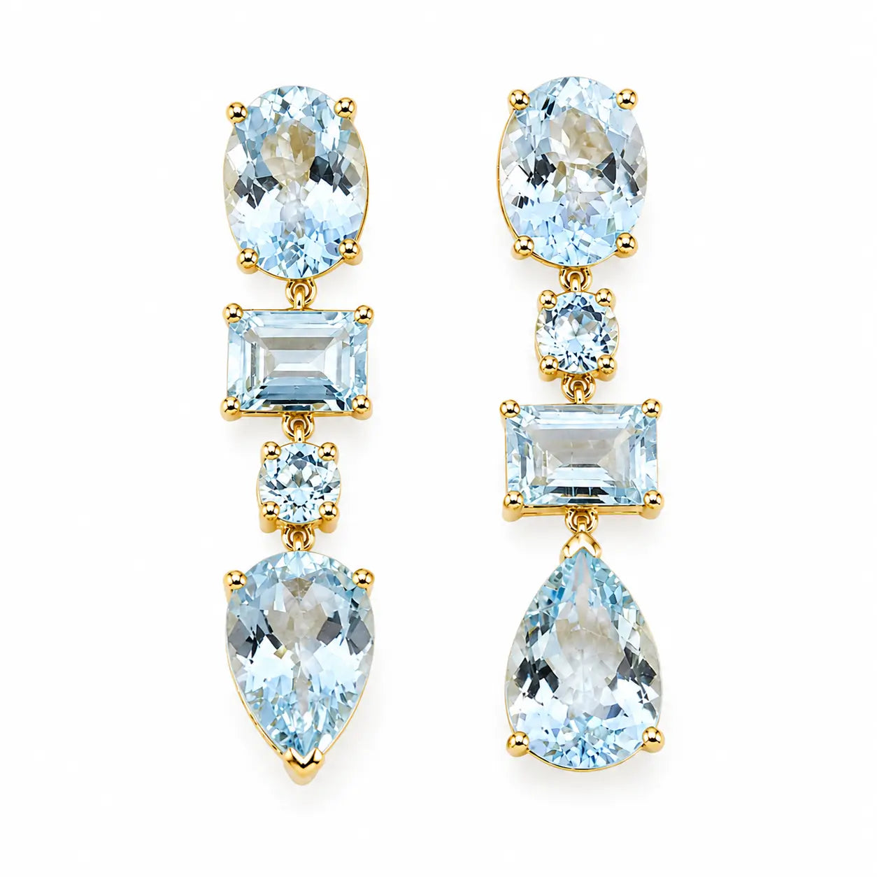 Kai Fine Jewelry Garden Melody Natural  8ct Aquamarine Drop Earrings (One-of-a-Kind)