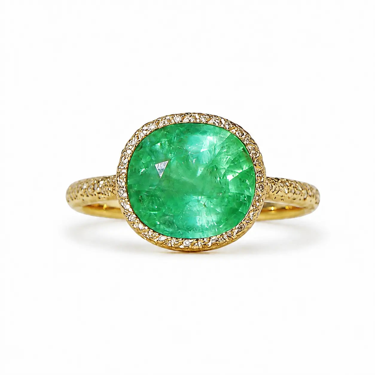 14k yellow gold Aria Arch 2.95ct Natural Green Tourmaliine Ring (One-of-a-Kind) in size 7