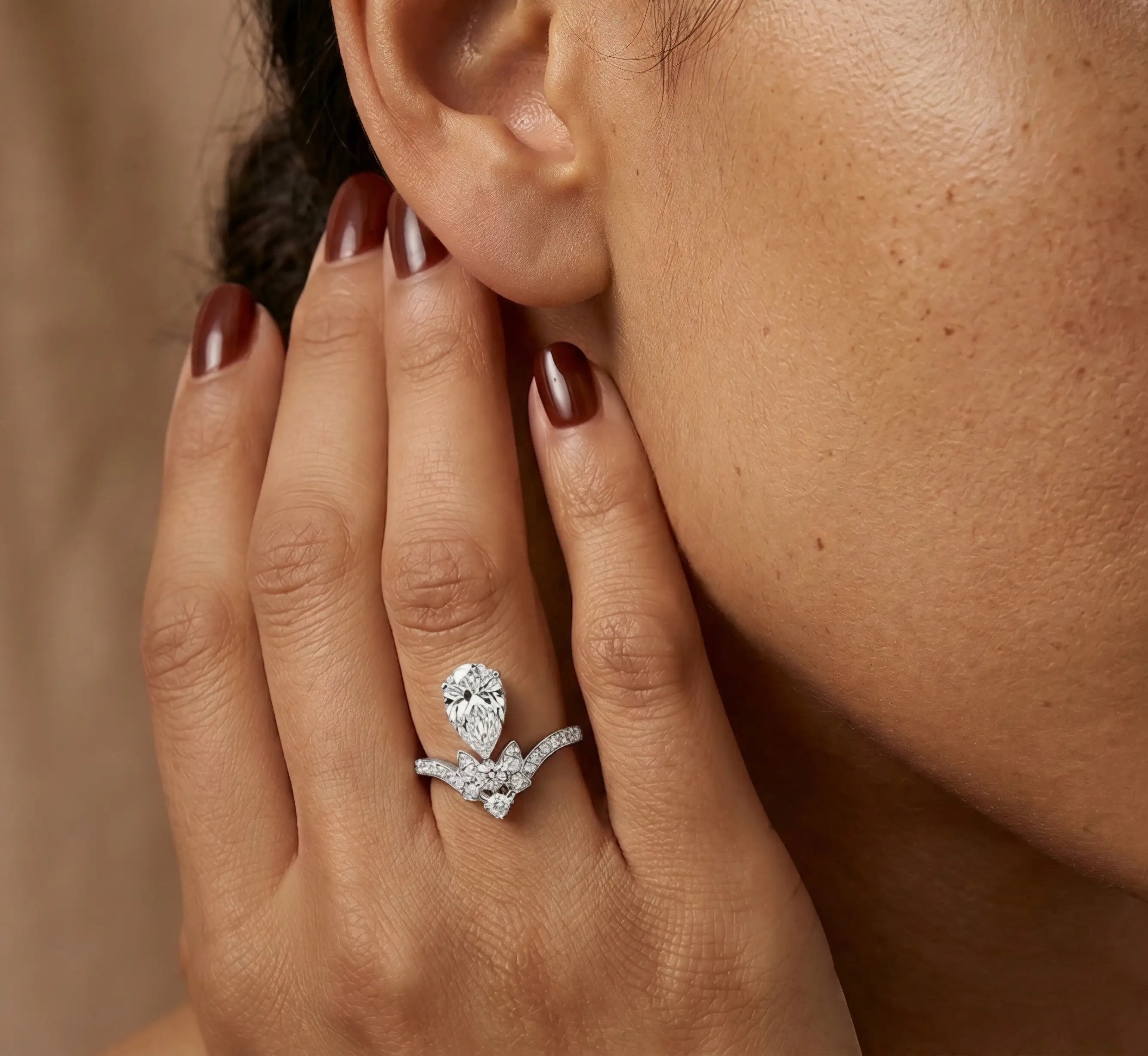 Heirloom Revival Royal Ribbon Pear Diamond Ring – 2.46ct