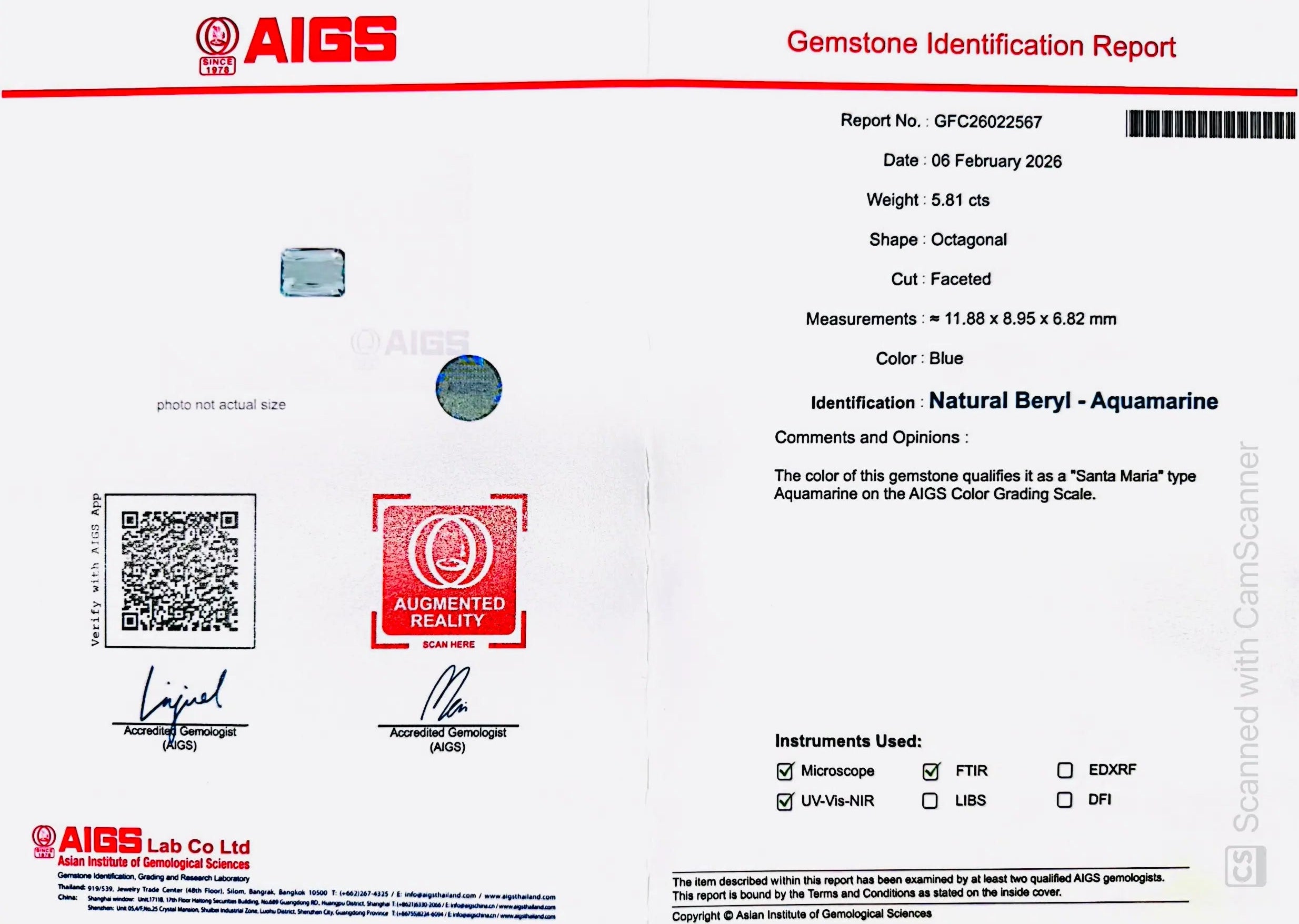 certified aquamarine