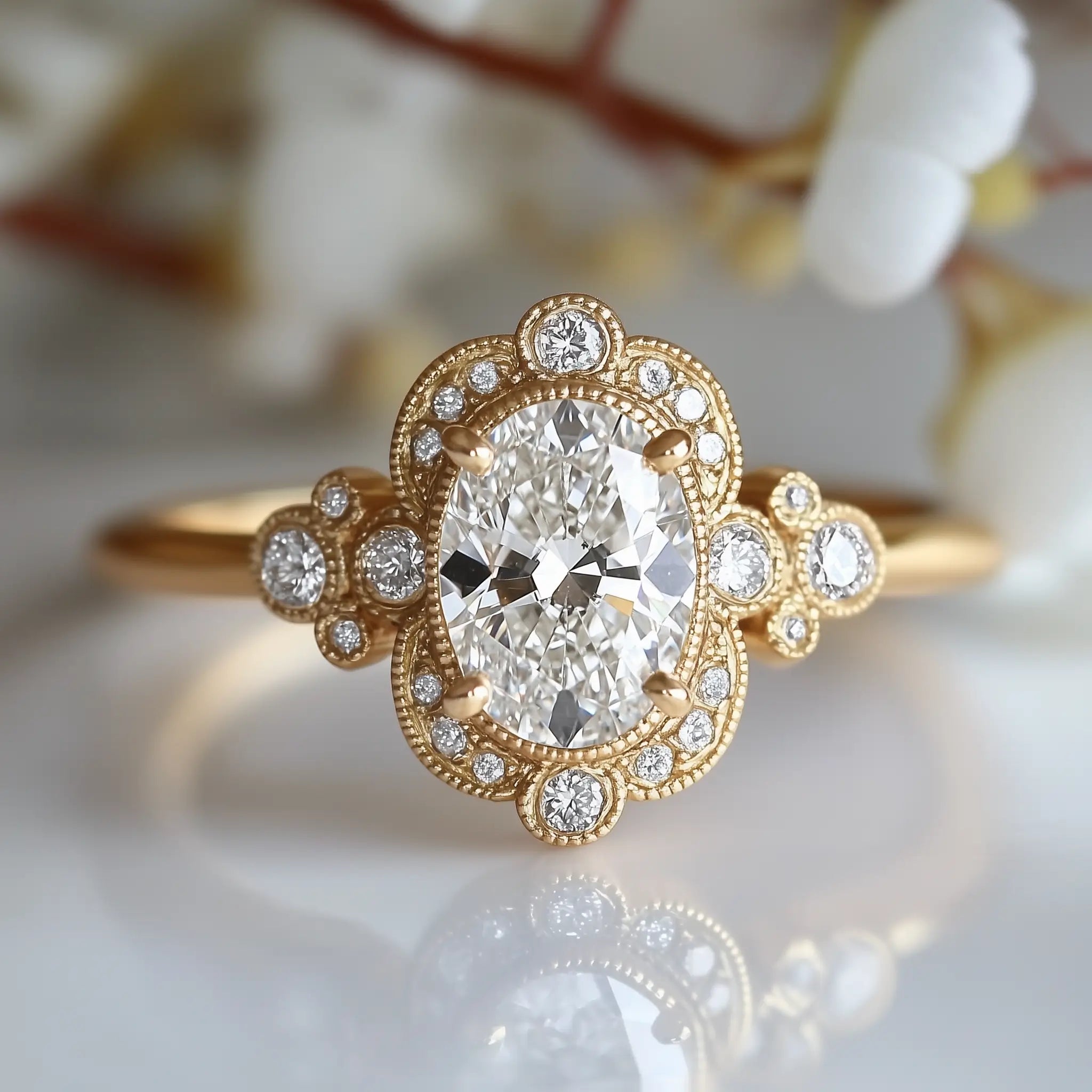 Shield of Love Lab Grown Diamond Ring 14k yellow gold