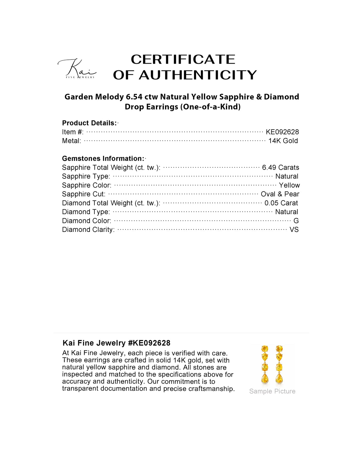 (SOLD) Garden Melody 6.54 ctw Natural Yellow Sapphire & Diamond Drop Earrings (One-of-a-Kind)