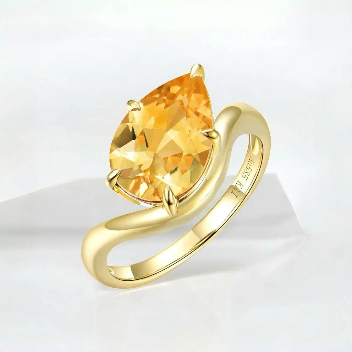 Ocean Wave Citrine East-West Ring 14k yellow gold 