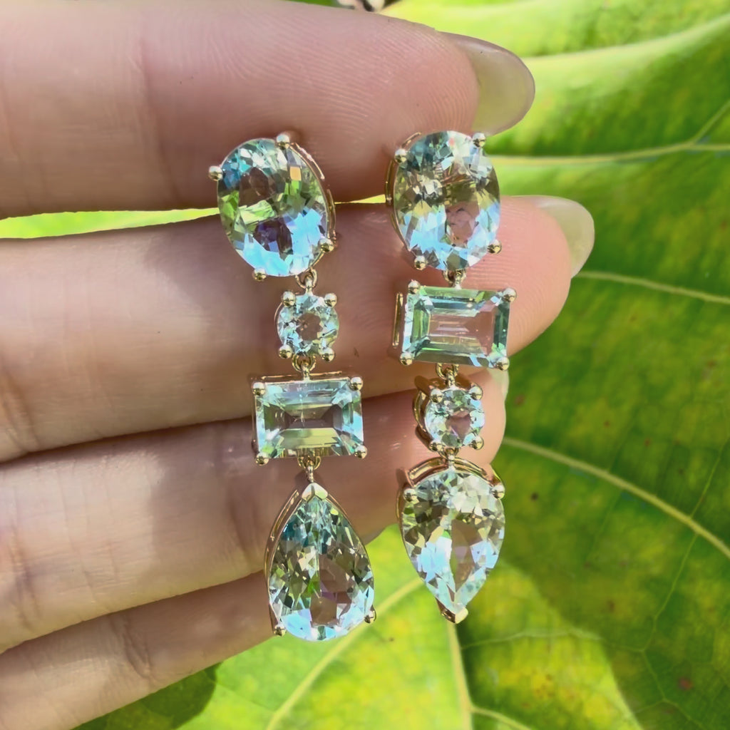 Kai Fine Jewelry Garden Melody Natural  8ct Aquamarine Drop Earrings (One-of-a-Kind)