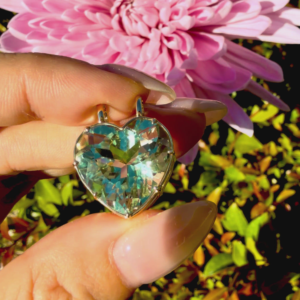 14k yellow gold Vivid Aura 14.55ct Natural Prasiolite Charm (One-of-a-Kind)