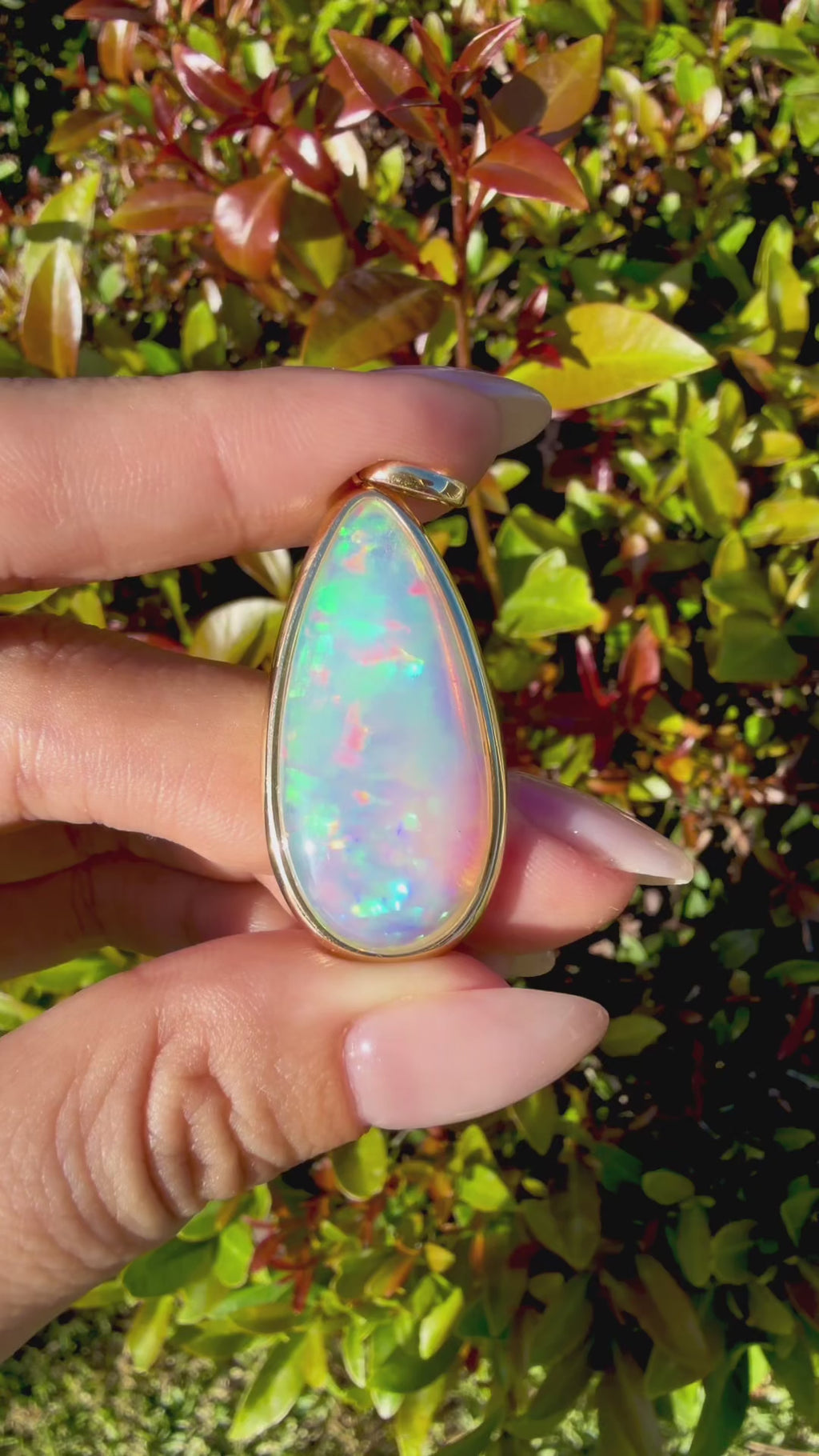 14k yellow gold Vivid Glance 11.15 ctw Natural Opal Diamond Lock Paperclip Chain Necklace (One-of-a-Kind)