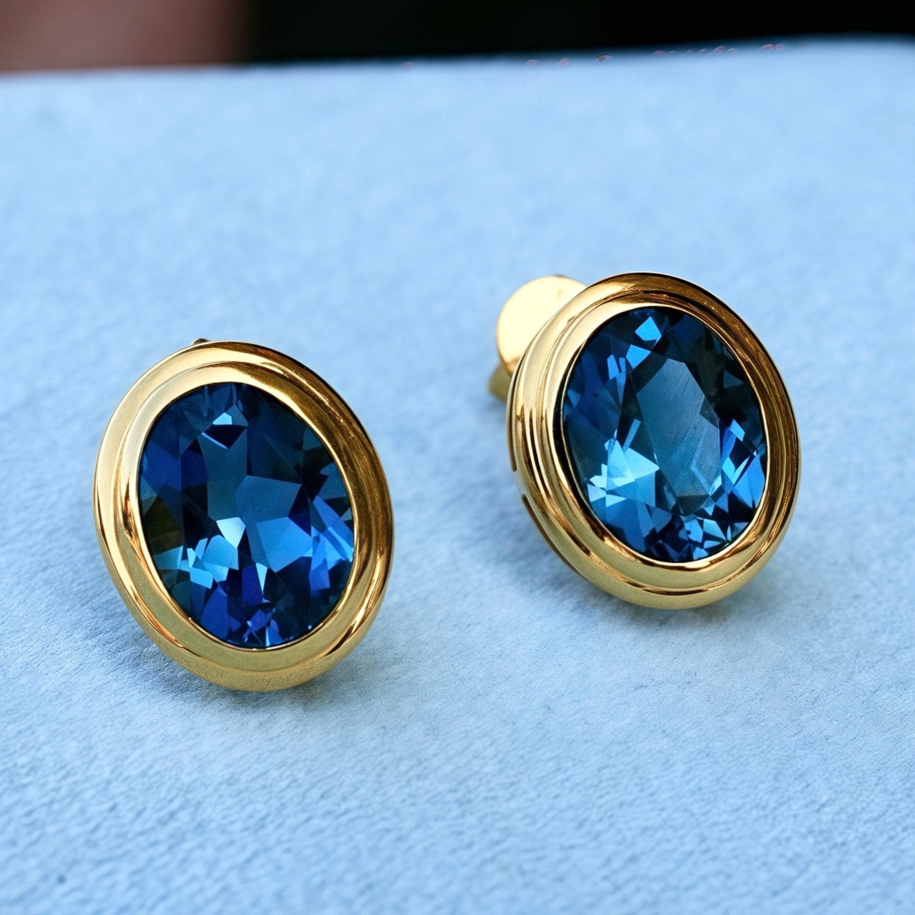 Bella Oval Topaz Earrings