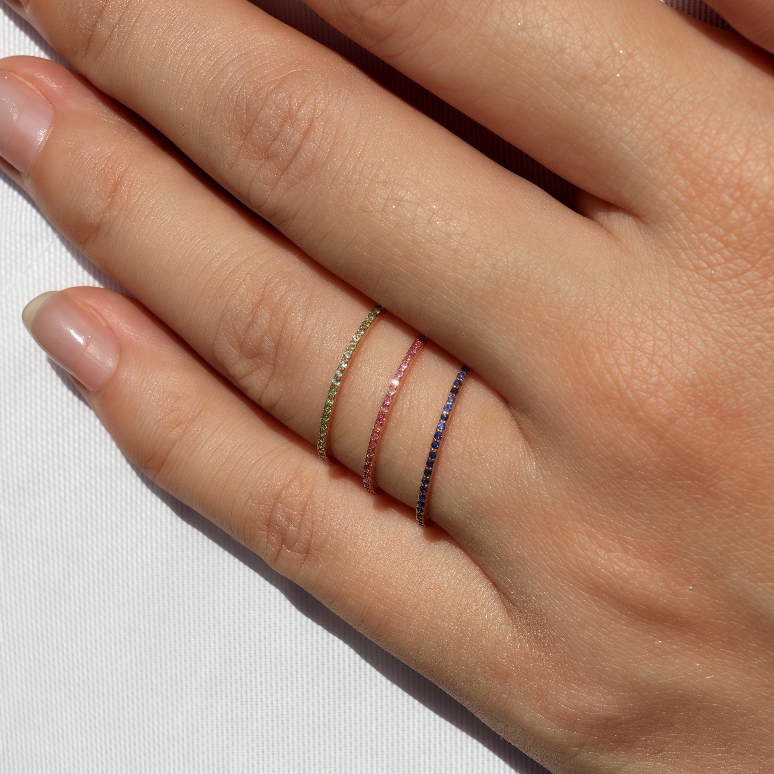 Nora Mini Pink Sapphire Eternity Band