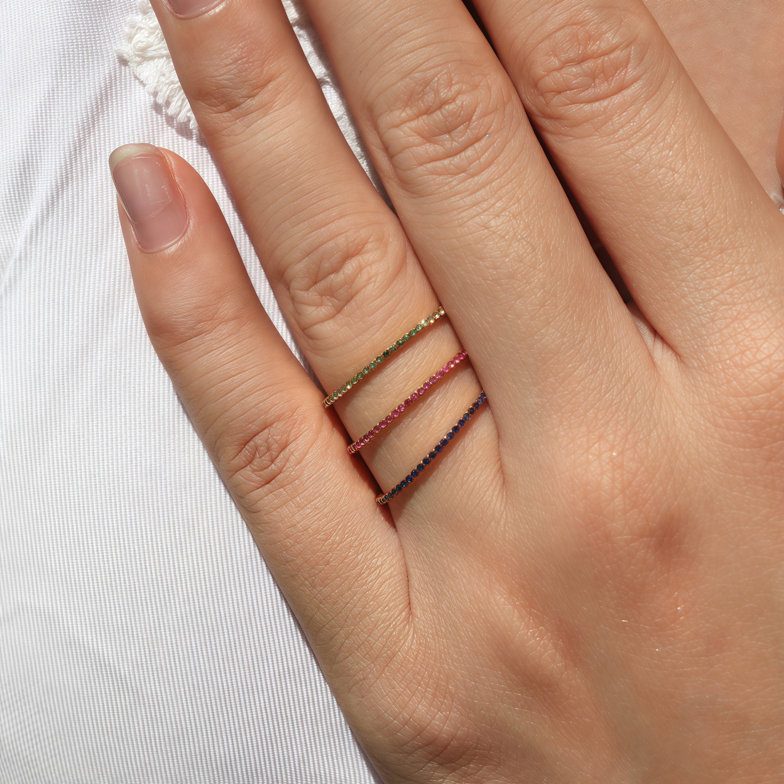 Nora Mini Pink Sapphire Eternity Band