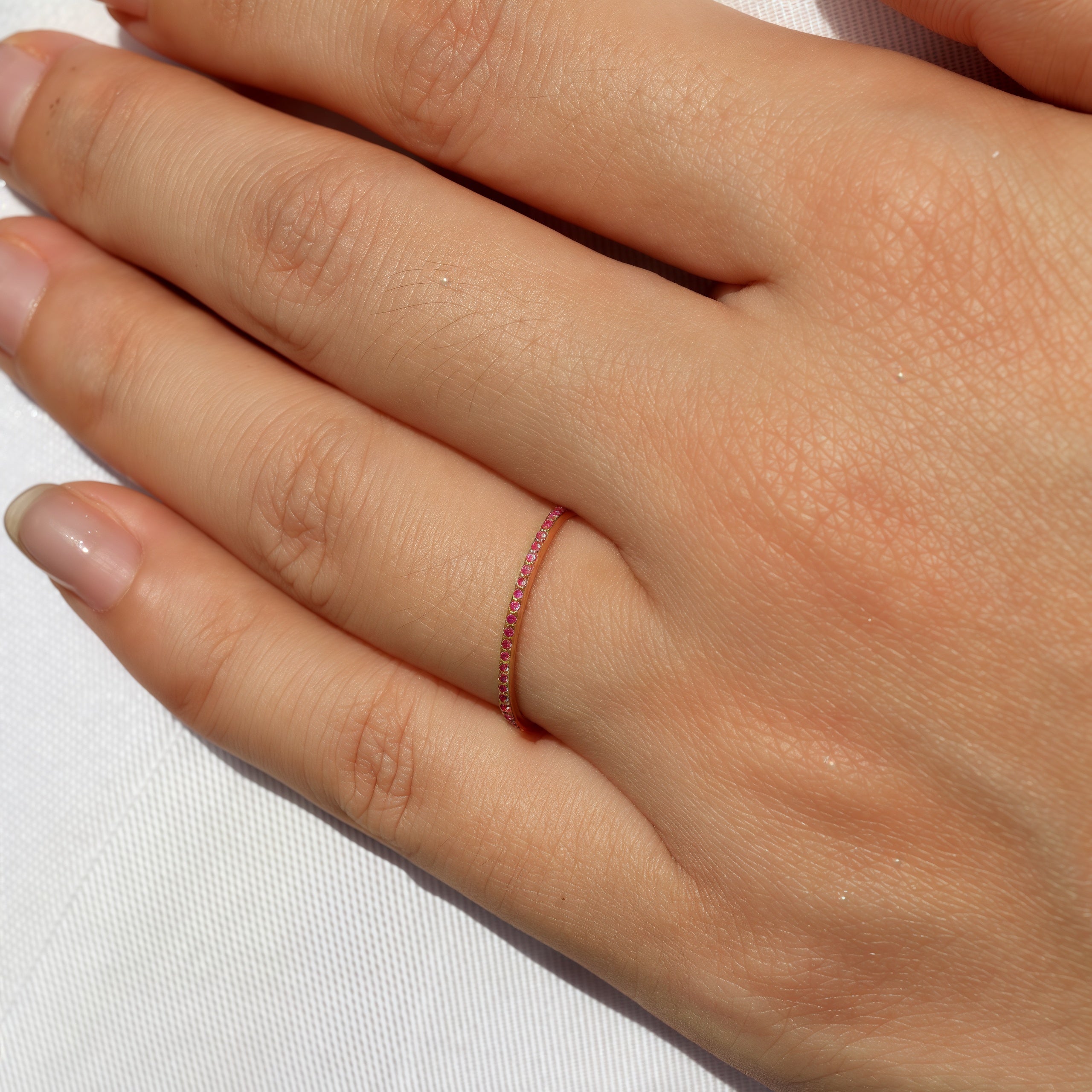 Nora Mini Pink Sapphire Eternity Band